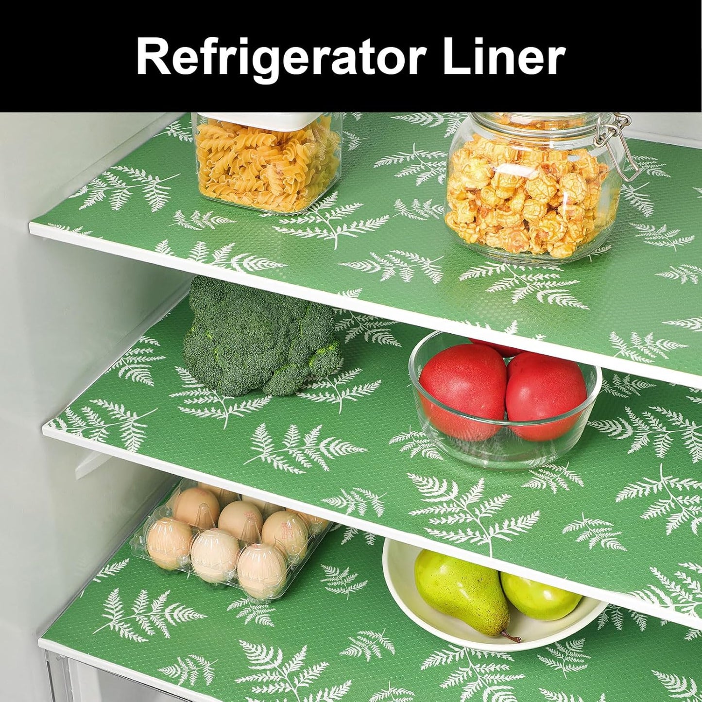 CooyesFridge Liners Shelf Liner for Kitchen Cabinets Refrigerator Liners Waterproof & Oil-Proof Kitchen Cupboard Liner Non Adhesive Drawer Mats EVA Material for Shelves