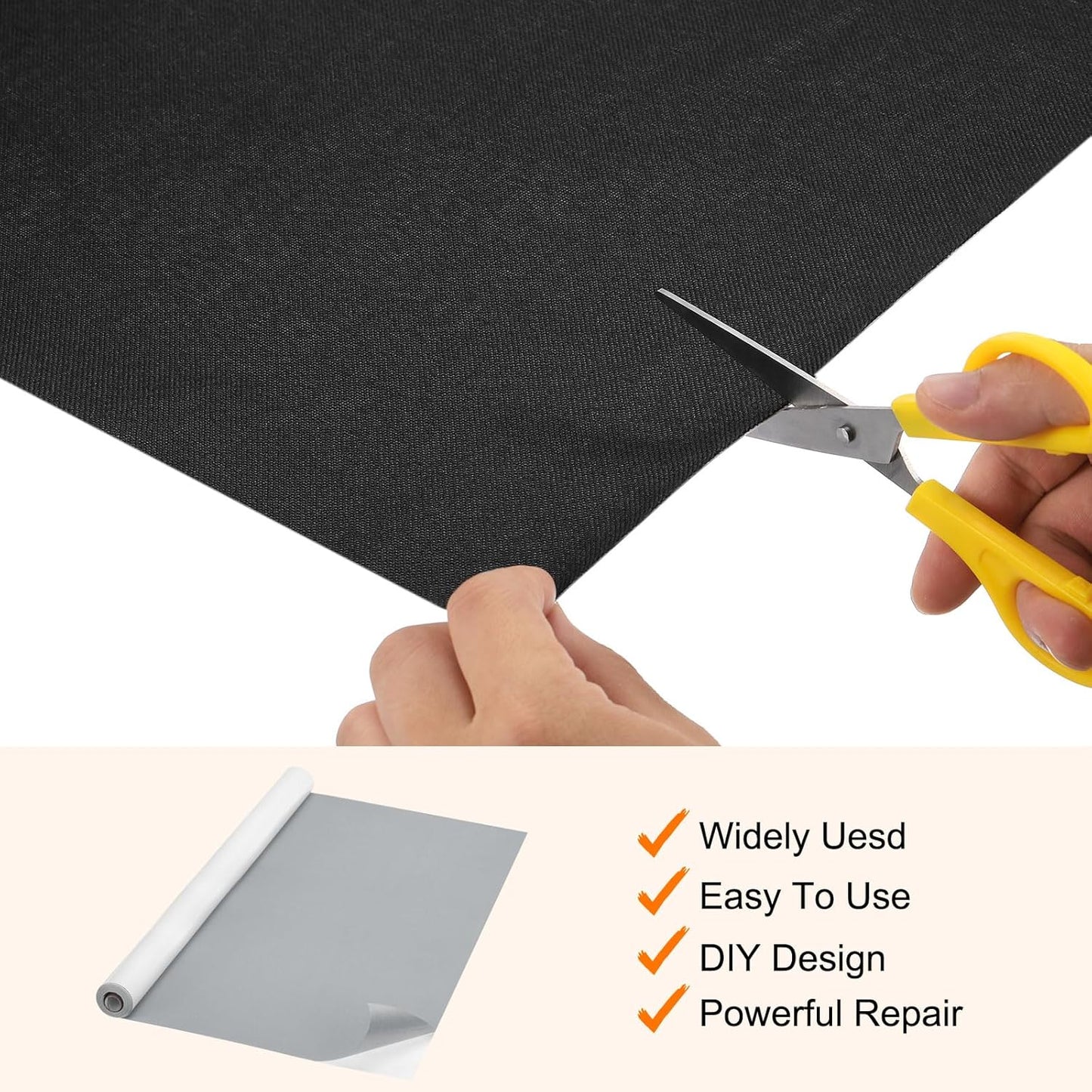 Repair Patches Repair Tape Self-Adhesive DIY Repair Patch Linen Gear Patch for Sofa, Furniture, Chair, Clothing,Tents,35x79 Inch,Grey
