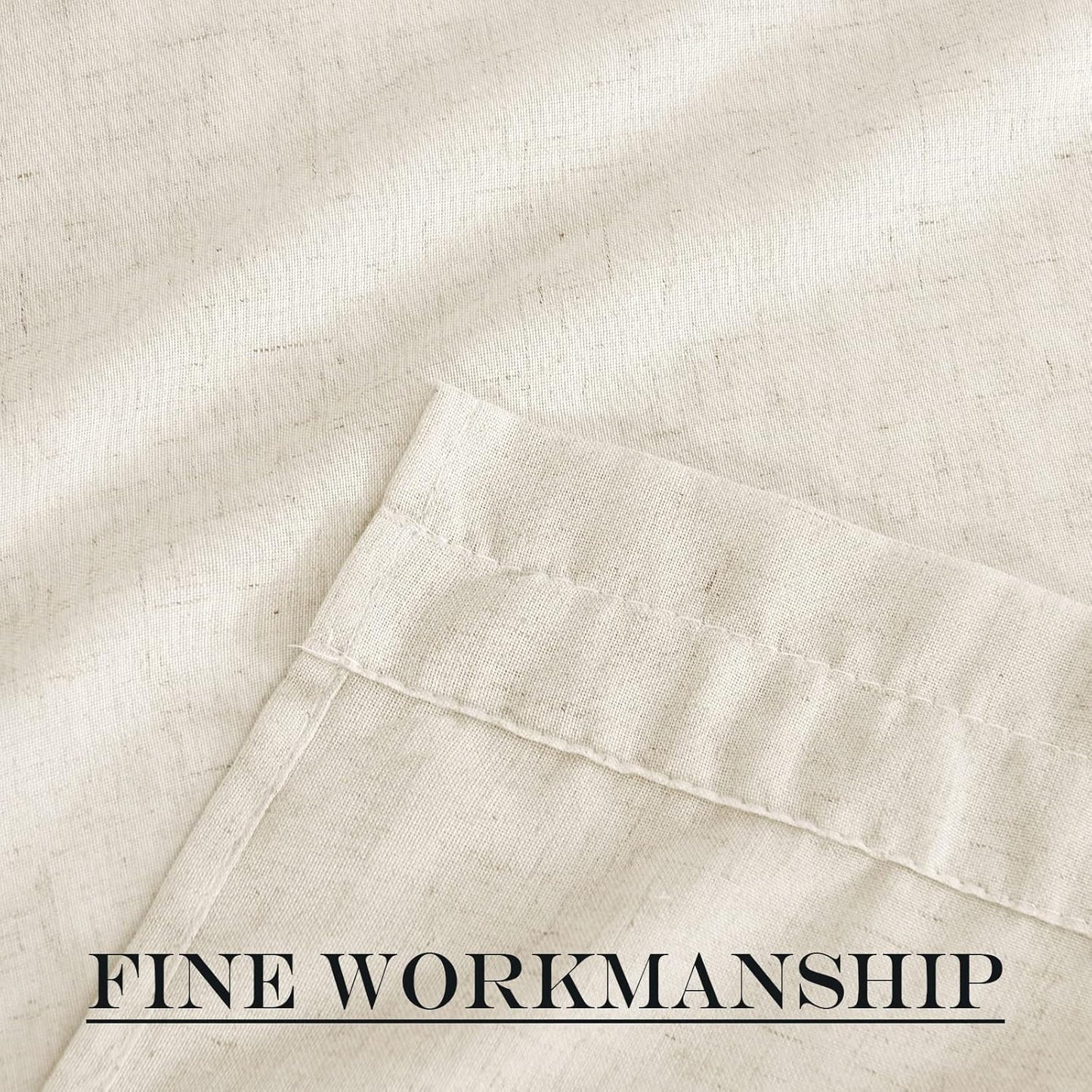 NICETOWN Natural French Door Curtain Farmhouse Style Light Filtering Curtain Panel Rod Pocket Linen Front Door Shade Sidelight Country for Glass, 26" W x 40" L, 1 Panel