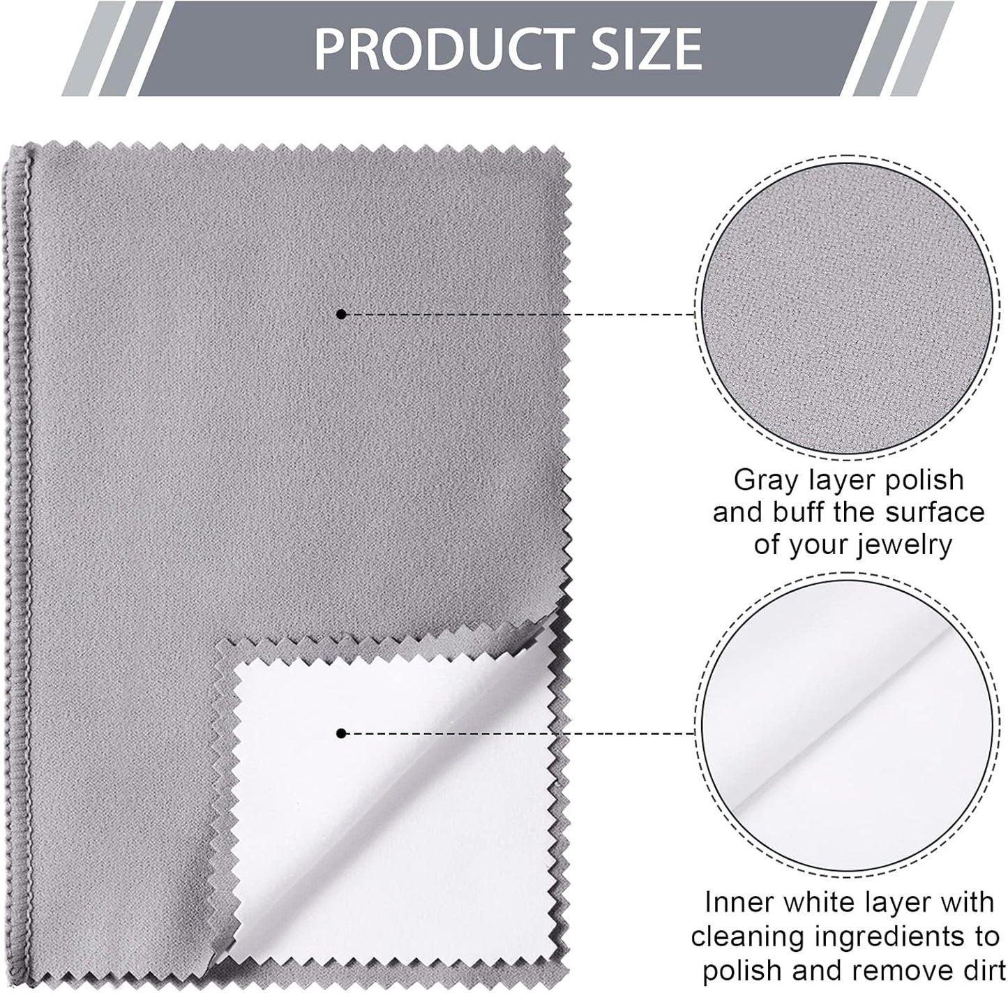 Breling 6 Pcs Silver Jewelry Polishing Cloths 6 x 8 inches Jewelry Cleaning Cloth Sterling Polish Cloths for Jewelry