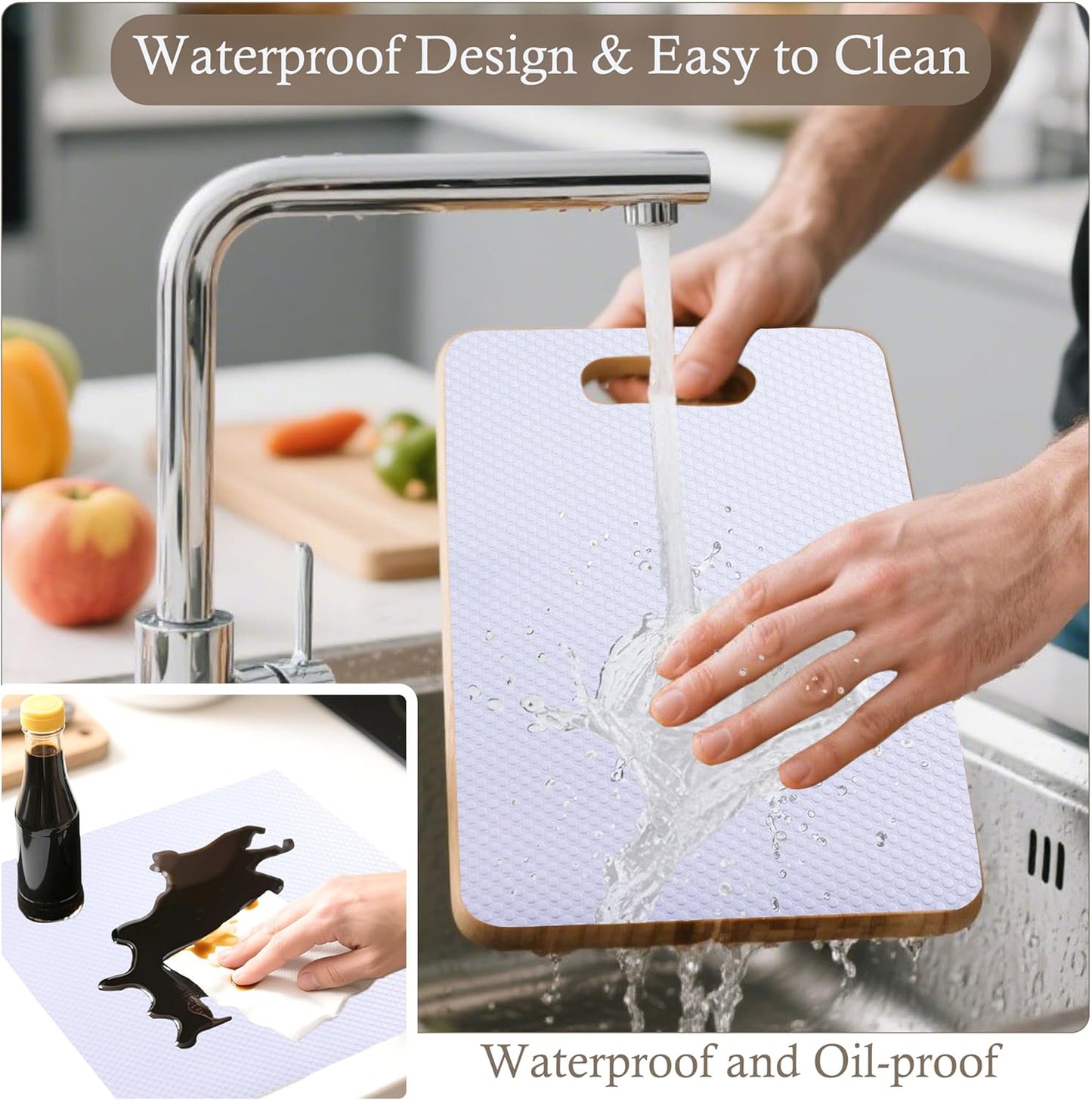 Cabinet Shelf Liner 11 Inch Wide X 20 Ft Non-Slip Kitchen Drawer Liners Waterproof & Oil-Proof Drawer Liners for Cupboard Pantry Non Adhesive Refrigerator Shelf Liner Strong Grip Cabinet Mat (White)