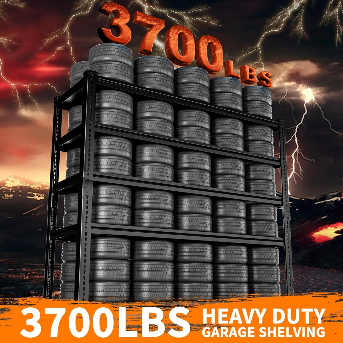 Storage Shelves Heavy Duty 3 PCS, 48"L x 18"W x 72"H Garage Storage Shelves Unit Loads 3700LBS, 5-tier Adjustable Metal Industrial Utility Shelf Rack for Kitchen, Laundry Room, Warehouse, Basement