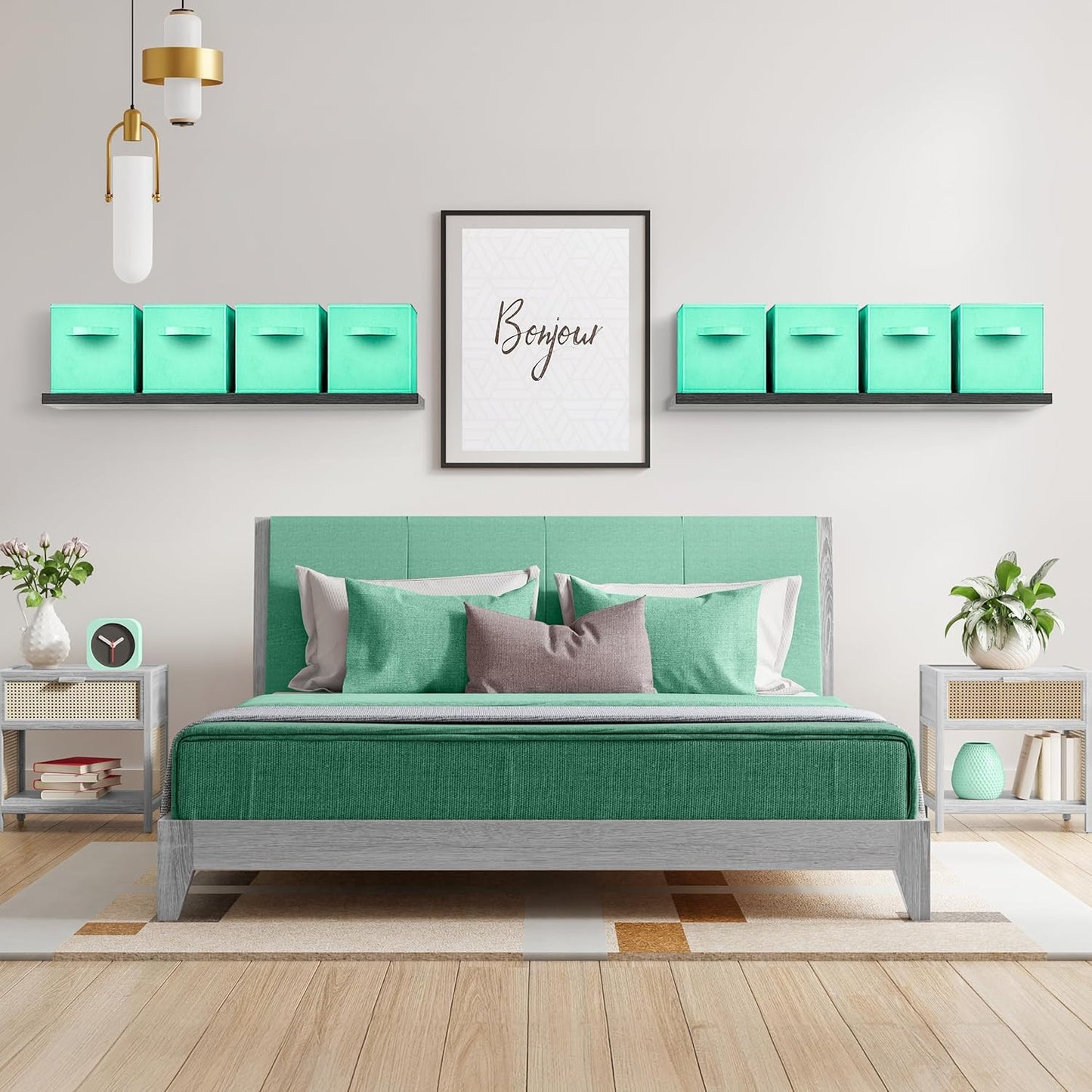 Sorbus 13 Inch Storage Bins - Sturdy Collapsible Fabric Storage Cubes with Handle - 8 Foldable Baskets for Organizing Clothes, Toys, Books - Storage Baskets for Shelves, Closets