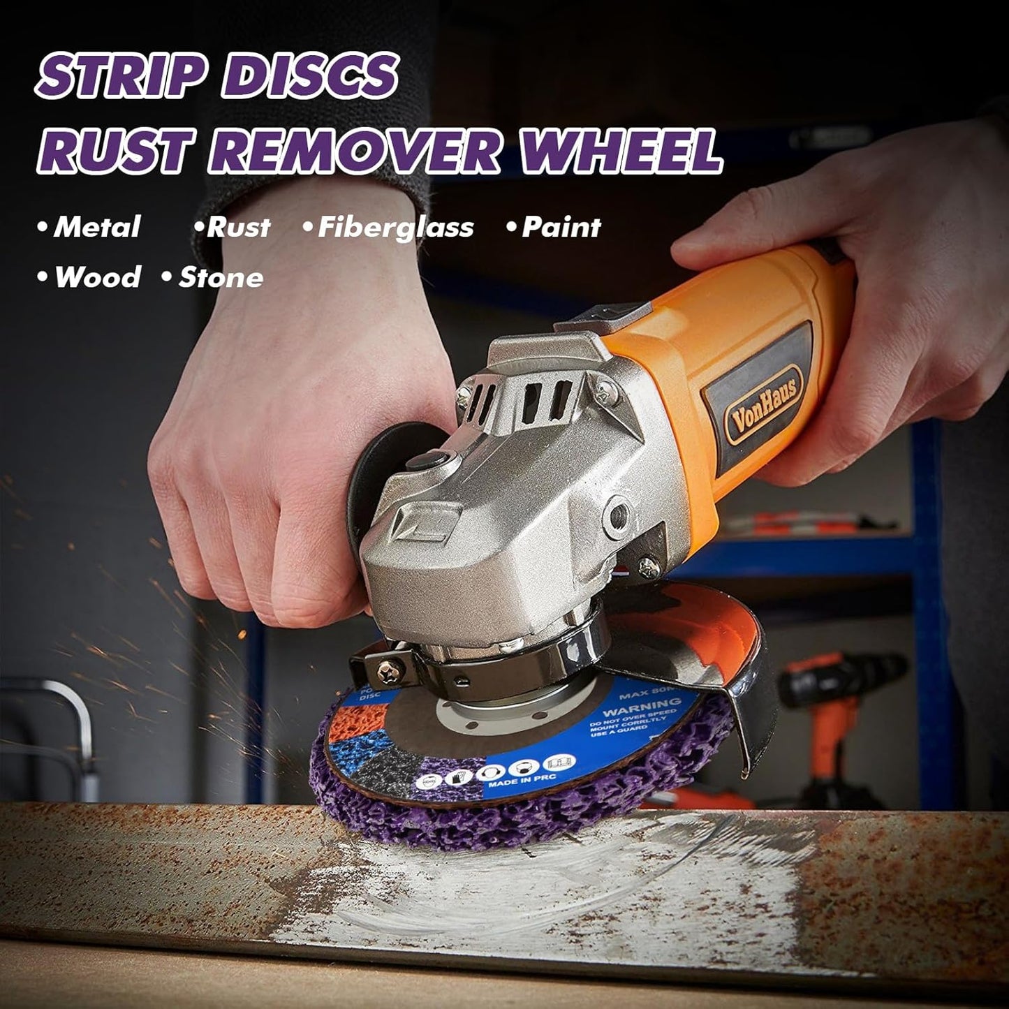 14 Pack Paint Eater Strip Disc Angle Grinder Rust Removal Disc Paint Stripper for Metal Paint Stripper Tool Rust Remover Angle Grinder Attachments Abrasive Wheels & Discs (4" x 5/8")