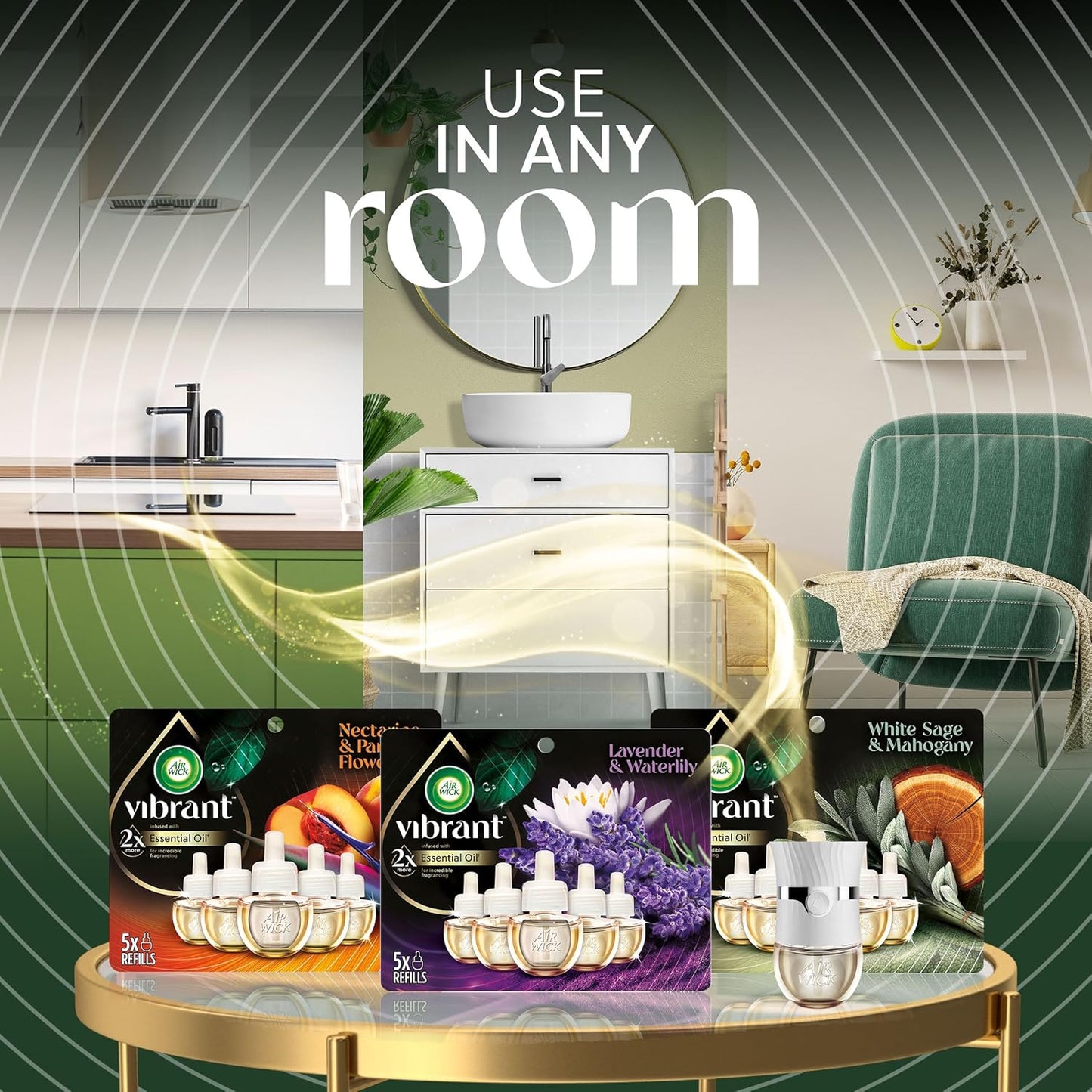 Air Wick Plug In Scented Oil Refills, Watermelon and Mimosa, Air Fresheners for Home Long Lasting, Room Fresheners,Air Freshener Plug In, Essential Oils, Home Essentials for Small&Large Spaces,5 ct