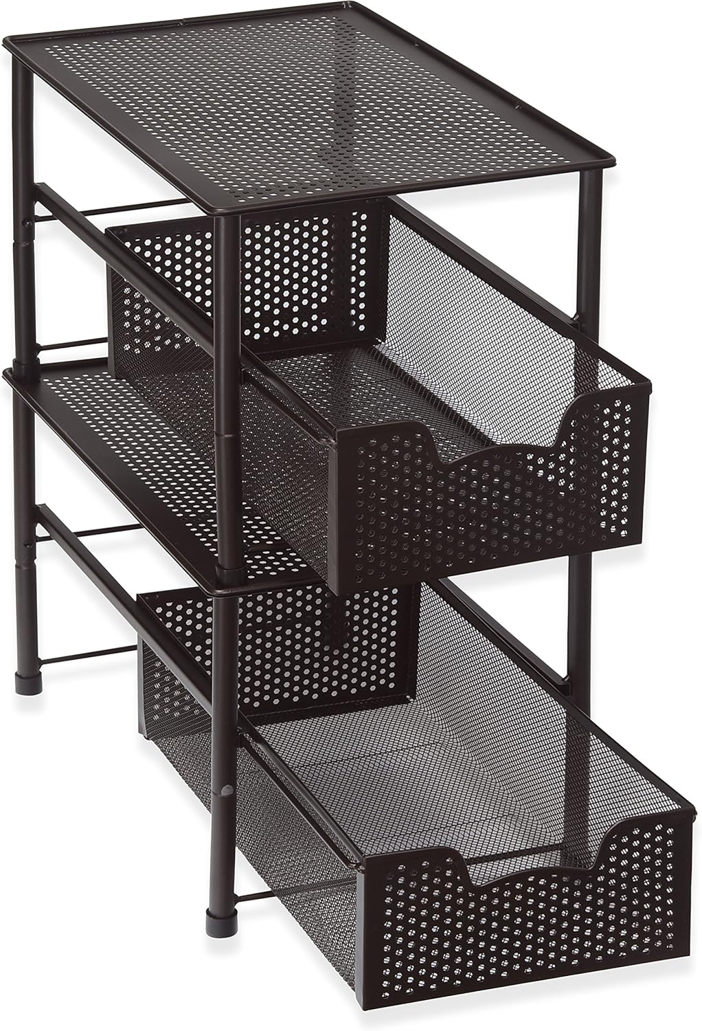 Simple Houseware Stackable Under Sink Cabinet Sliding Basket Organizer Drawer, Bronze
