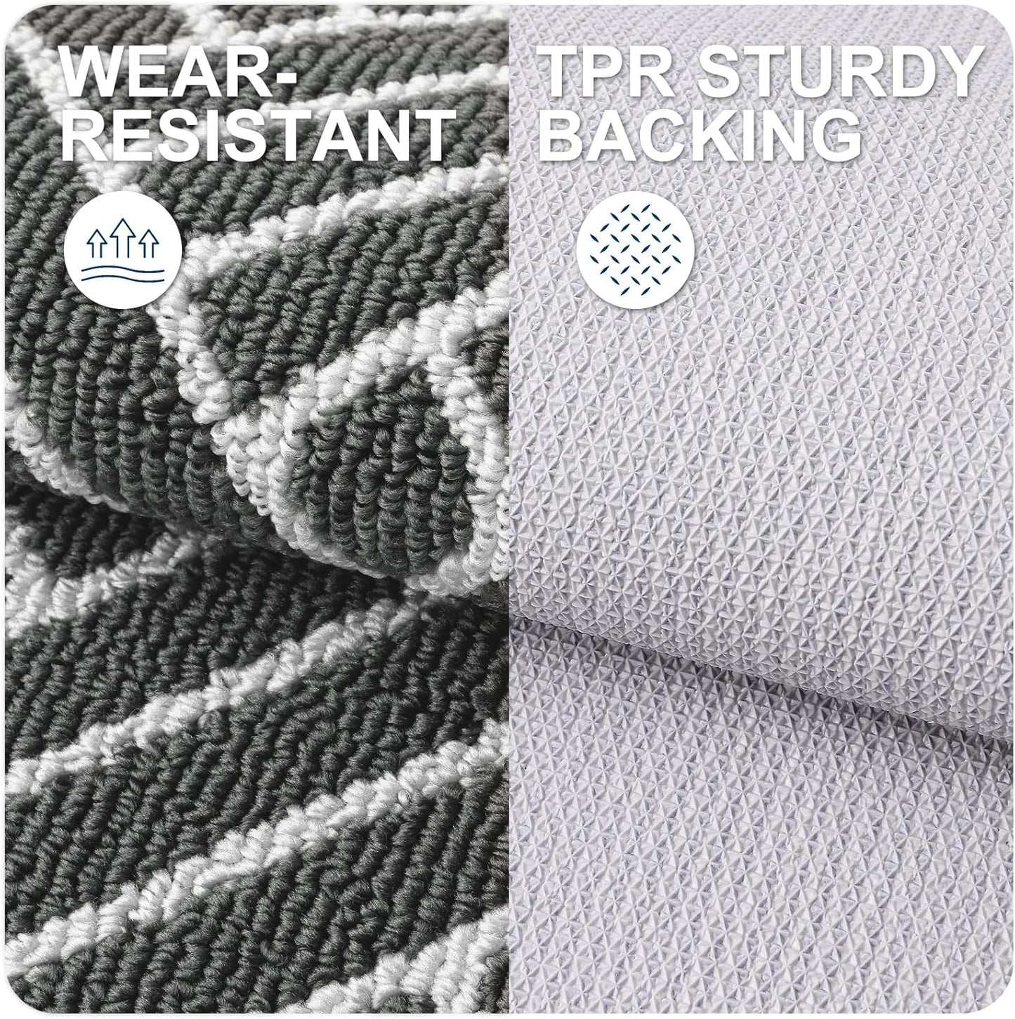 OLANLY Indoor Door Mat, 32x20 Inch, Dirt Resistant and Absorbent, Non-Slip Rubber Backing Floor Mats, Easy Clean Low-Profile Doormat for Entryway, Front Door, and Inside Entrance, Charcoal