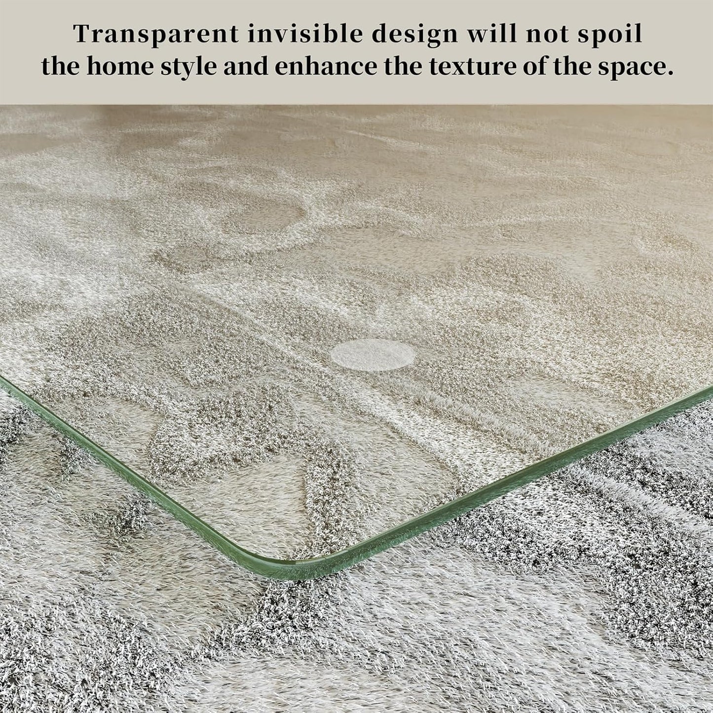 [Tempered Glass] 48" x 72" Glass Chair Mat, 1/5" Thick Office Chair Mat for Carpet or Hardwood Floor, Heavy Duty Hard Chair Mats with Round Corner and Polished Edge, Carpeted Floor Protector