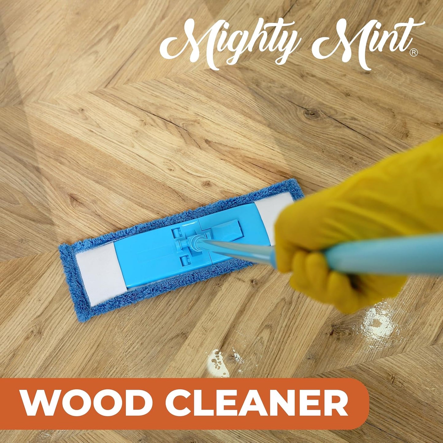 Mighty Mint Wood Cleaner and Conditioner, Spray Cleans and Renews Wood, Natural Peppermint Scent, 16oz
