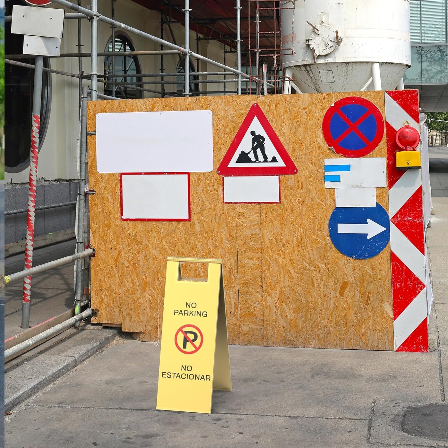 Stainless Steel No Parking Sign Portable Foldable Handle 2-Pack (Gold)