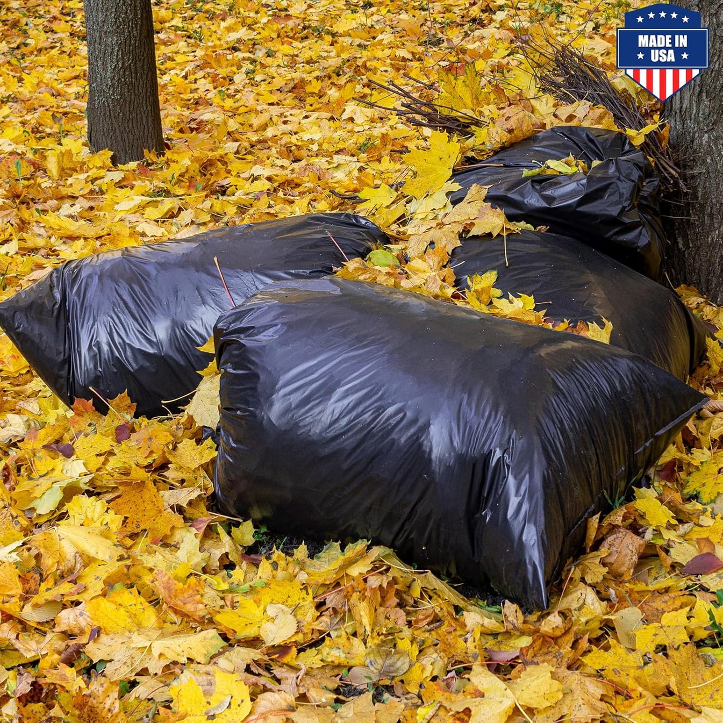 Fuxury 55-60 Gallon Trash Bags Heavy Duty, 150 Count Garbage Bags, 38 x 58" Extra Large Black Trash Bags, 0.7 Mil Plastic Bags for Serious Garbage Cleanup, Made in USA