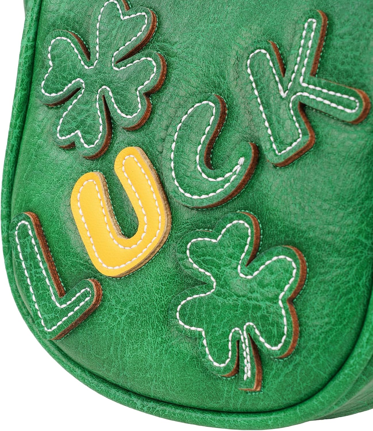 Golf Headcovers Golf Club Head Covers Four Leaf Clover Good Luck Charm - Clover Style Premium Leather Driver Fairway(FW) Wood Hybrid(UT) with Number Tags