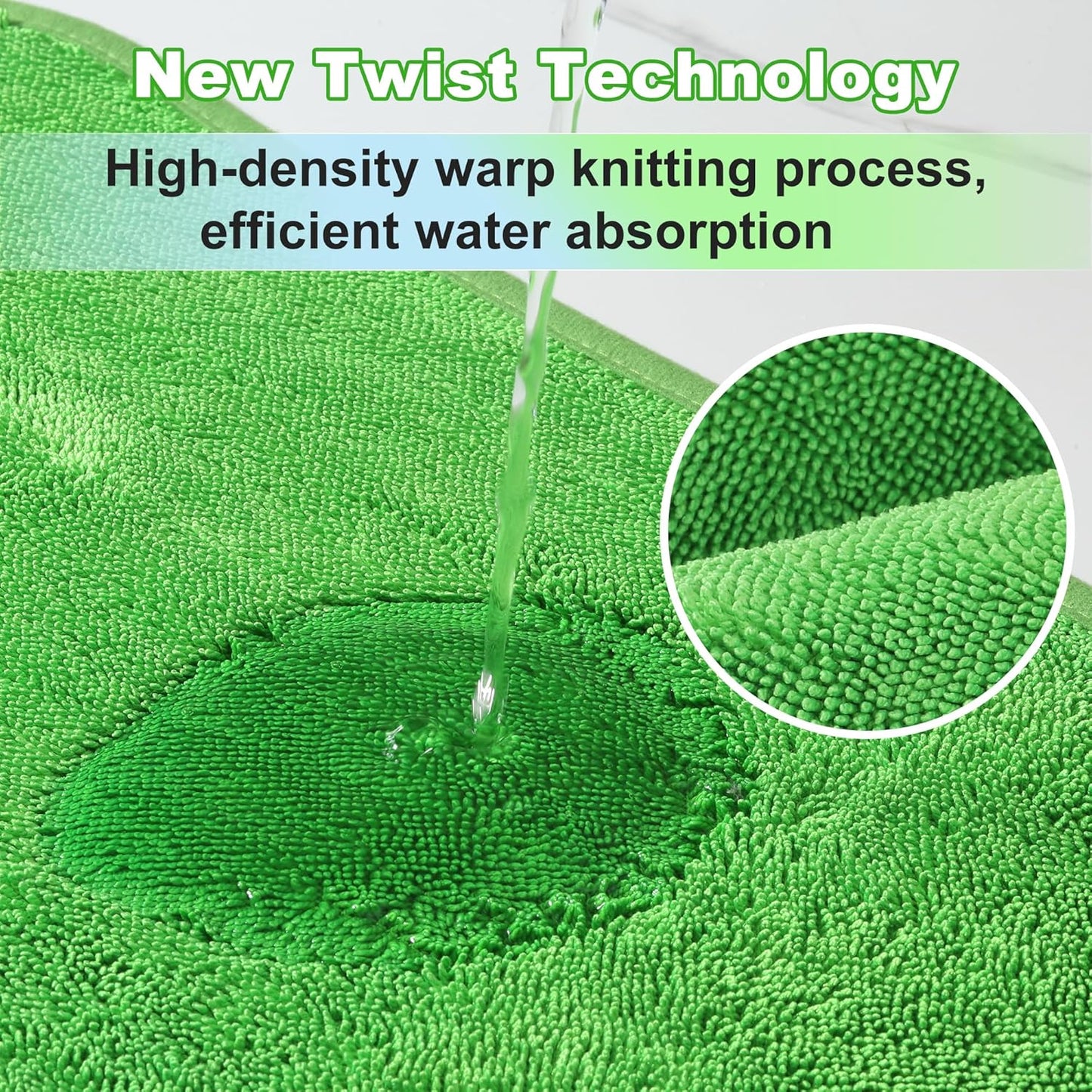 JOYMOOP Microfiber Towels for Cars, 3 Pack 35.4" x 23.6" Car Drying Towel, Green Reusable Car Towel, Quick Drying Car Microfiber Cleaning Cloth for RVs, SUVs, Trucks