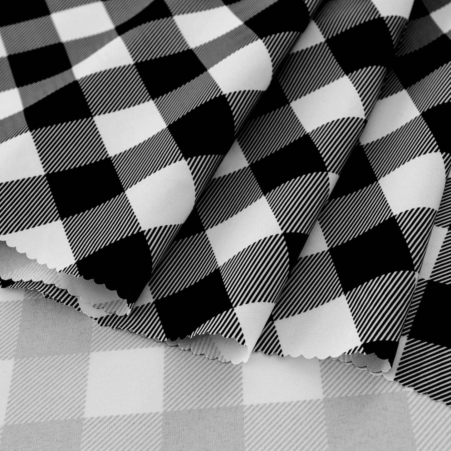 Waterproof Plaid Tablecloth Fabric - Round 25 Inch Classic Gingham Checker Table Cloth for Indoor/Outdoor Use - Buffalo Table Cover for Picnics, BBQs, and Parties