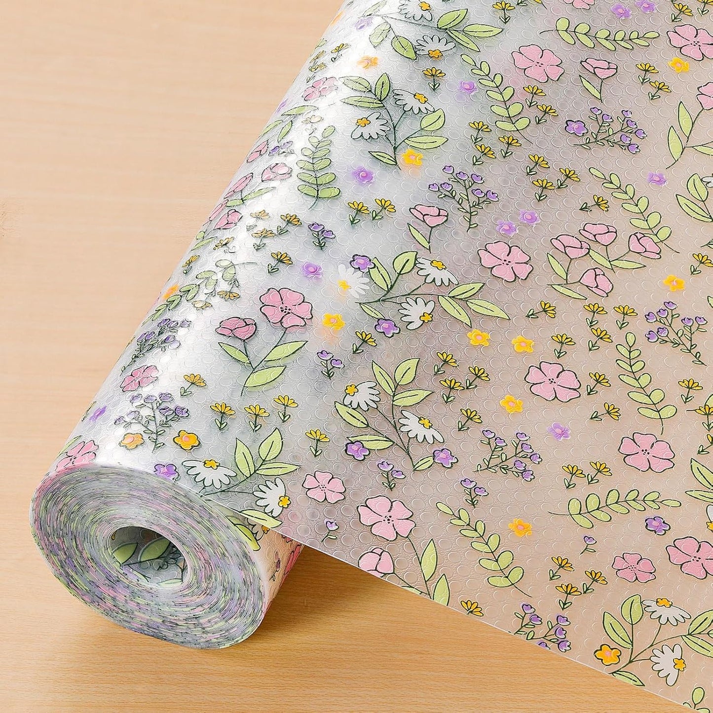 INNOLITES Non-Slip Shelf Liner – Cabinet & Drawer Liner Non-Adhesive – Waterproof Oil-Proof – Durable EVA with Floral for Kitchen Cabinets Refrigerator – BPA-Free, Easy to Cut 17.7" x 197"