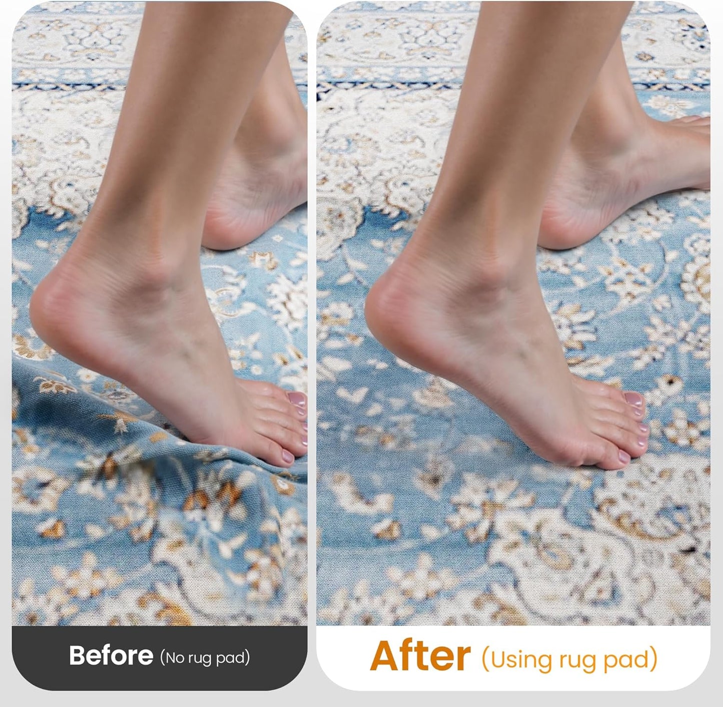 Non-Slip Rug Pad Gripper 3x10 Feet, Anti Skid Mat for Kitchen Hallway Runner Rug, Keep Rugs in Position and Safe, Thick Cushioned Carpet Pad for Hardwood Floors Protection