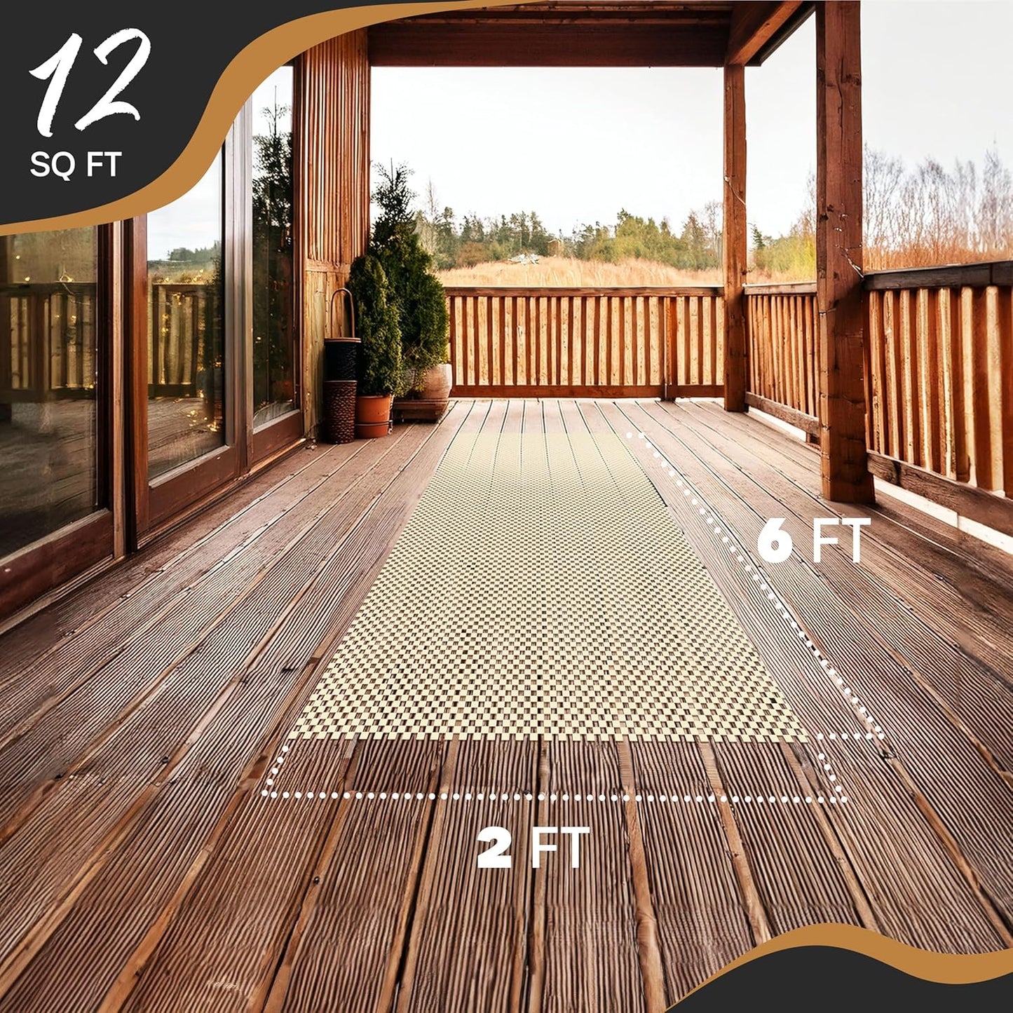 Nevlers 2'x6' Under Rug Non Slip Pad | White PVC Foam Non Slip Rug Pads | Open Weave Anti Slip Rug Grips | Anti Skid Rug Gripper for Hardwood Floors & Other Surfaces | Rug Stoppers to Prevent Sliding