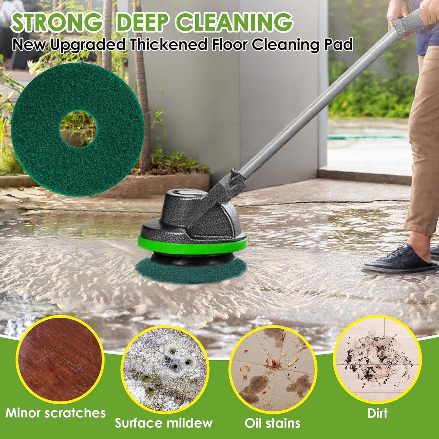 2 Pack 12" Floor Machine Pads Compatible with Oreck Commercial 550MC 437.056 Orbiter Scrubber Machine, Microfiber Carpet Bonnet, Floor Buffer Pad for Deep Cleaning (Stripper & Bonnet)