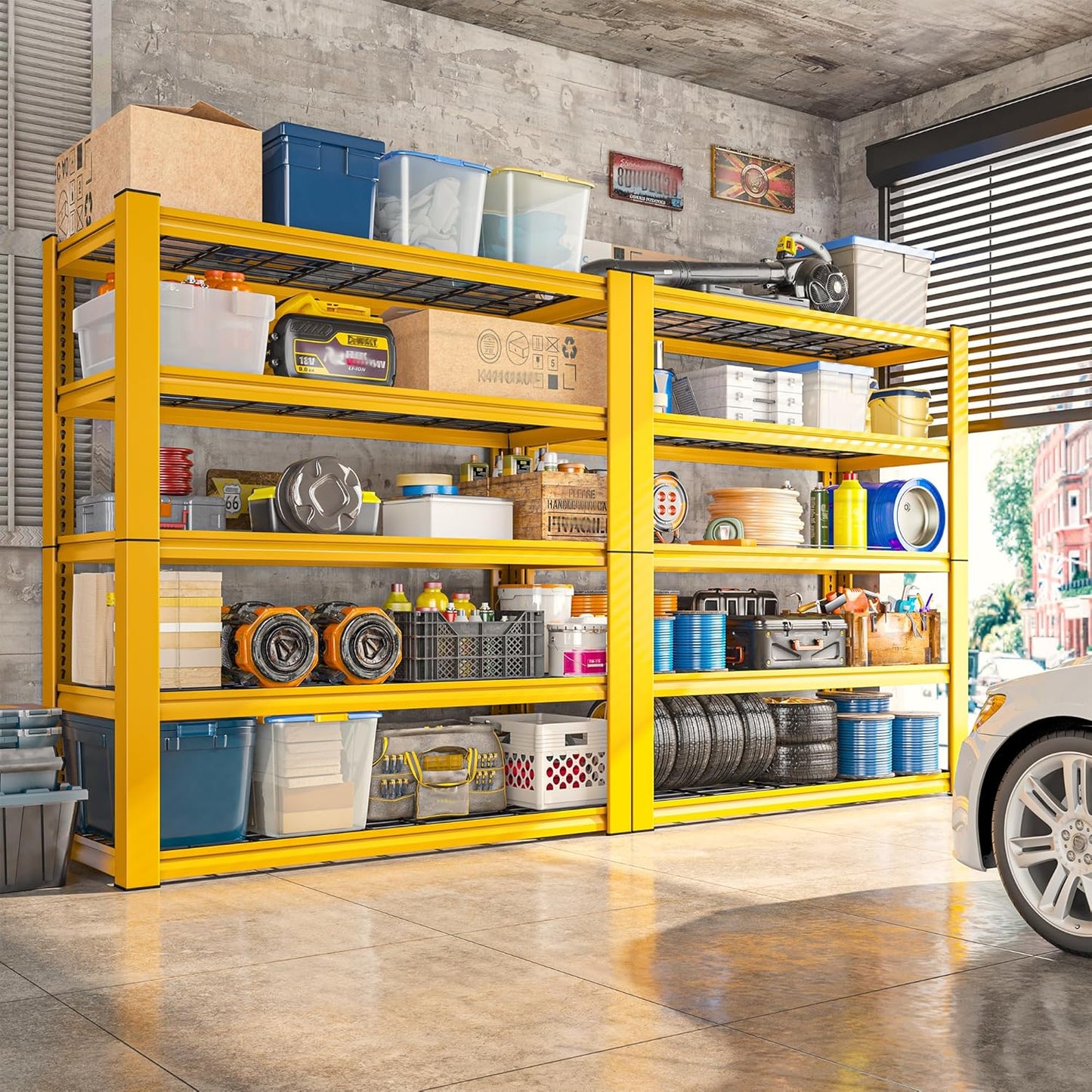 REIBII 72''H Garage Shelving 3010 LBS Storage Shelves Adjustable Metal Shelving 5 Tier Metal Shelves for Storage Industrial Shelf for Kitchen Pantry Warehouse Basement 72" HX35.5 WX16 D, 3 Pack