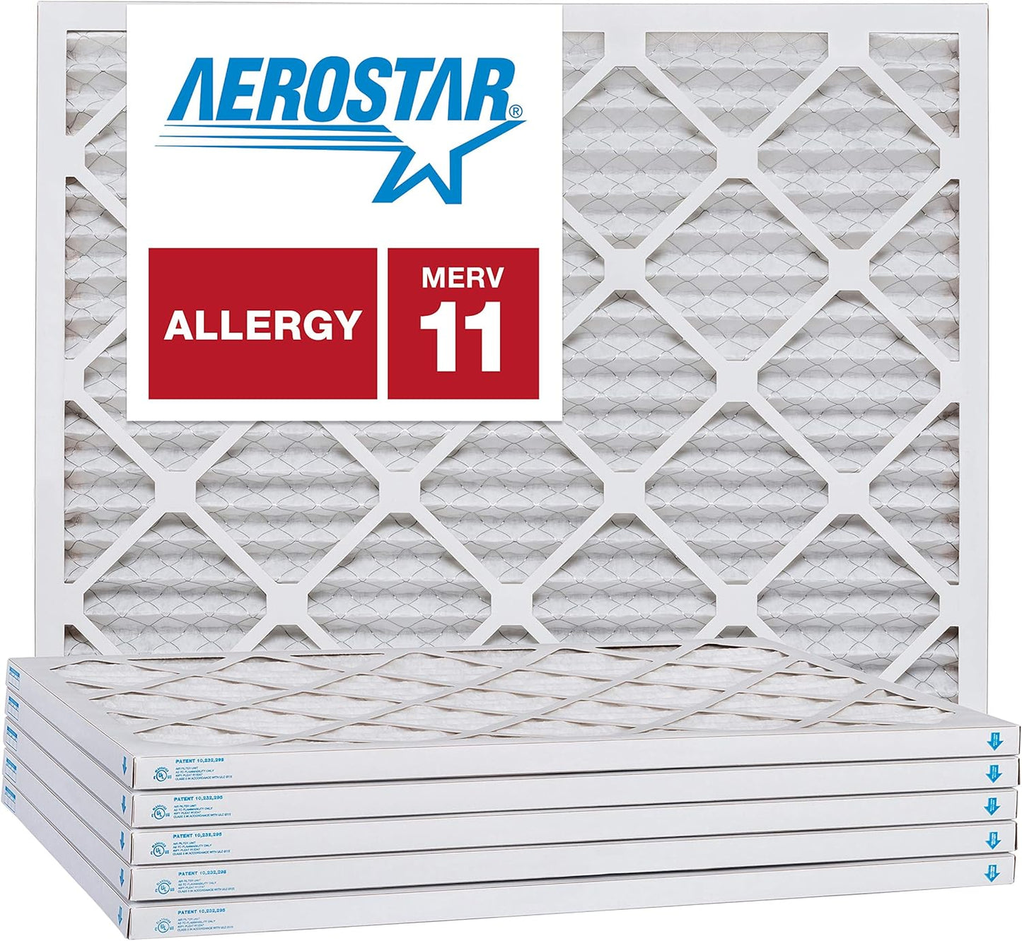 Aerostar 8x24x1 MERV 11, Pleated Air Filter, 8x24x1, Box of 6, Made in the USA