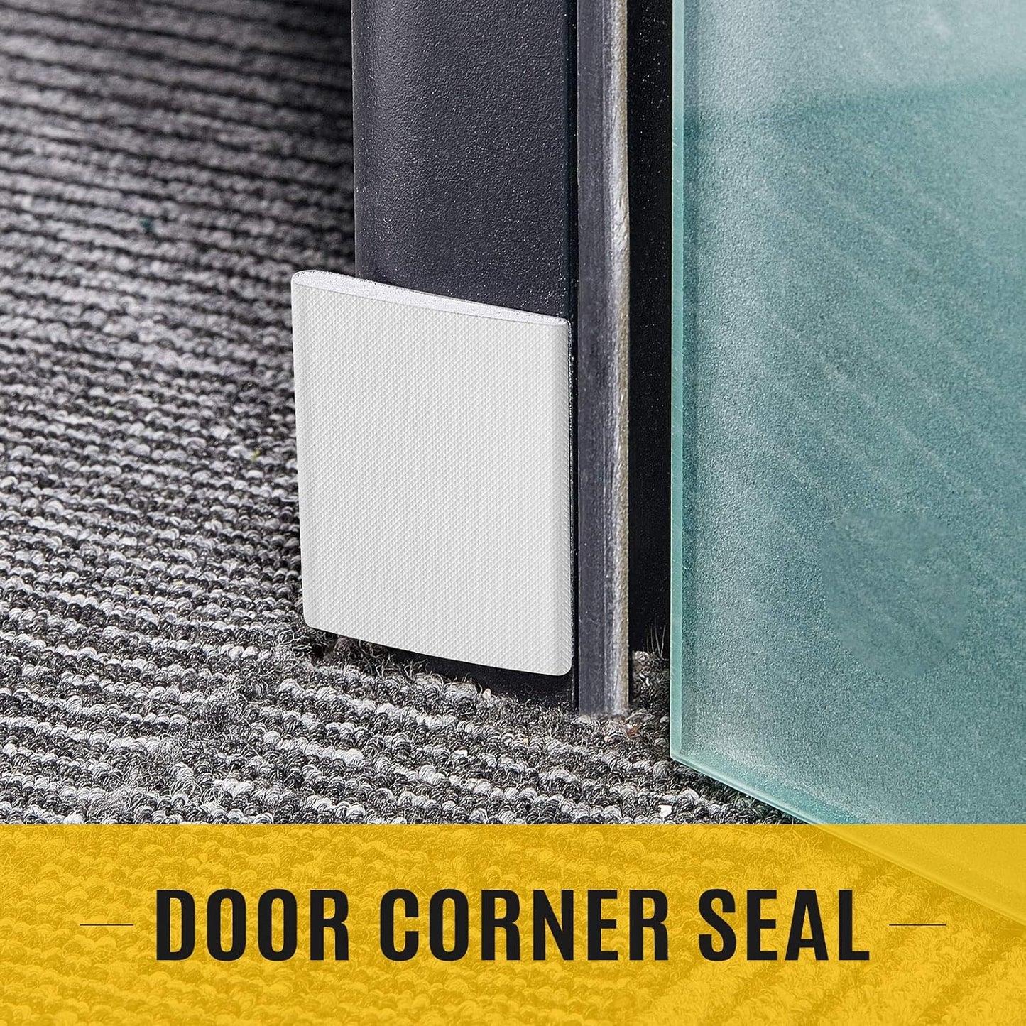 Zonon 16 Pieces Door Corner Seal Weatherstripping Exterior Door Frame Seal Draft Stopper Adhesive Corner Pads for Weather Stripping and Draft Protection (White)