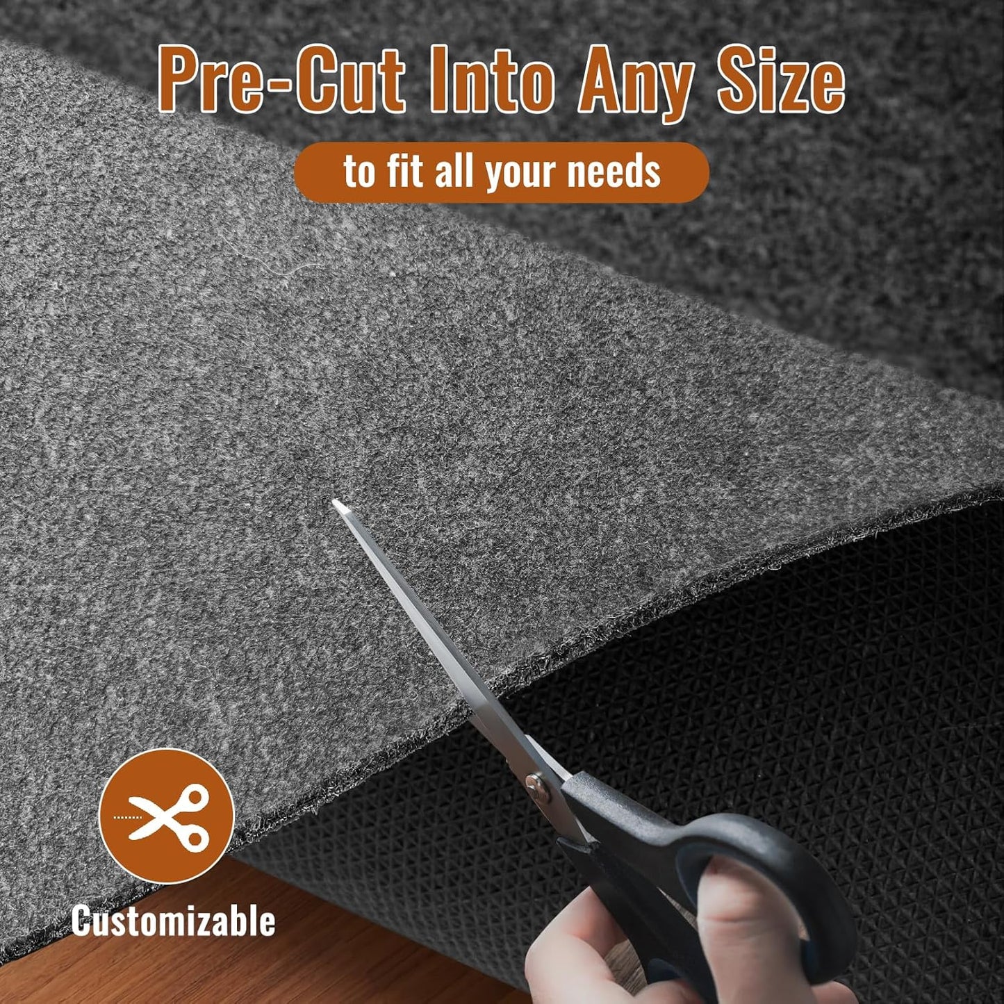 Felt Rug Pad, 8 x 10 Ft Rubber Non-Slip Rug Pad Gripper, Keep Rugs Secure and in Place, Extra Strong Under Carpet Mat Cushion - for All Floors