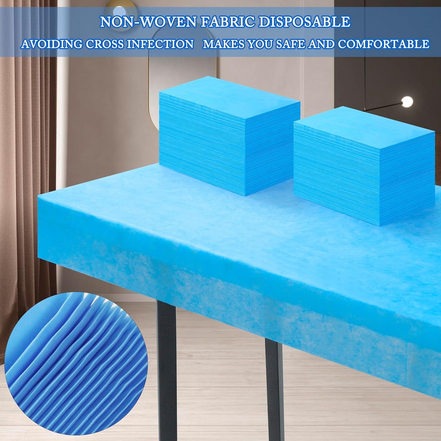 50 Pcs Disposable Bed Sheets 31" x 71" Massage Table Sheets Non Woven Fabric SPA Bed Cover Breathable for Massage Beauty Tattoos (50 Pcs Blue)
