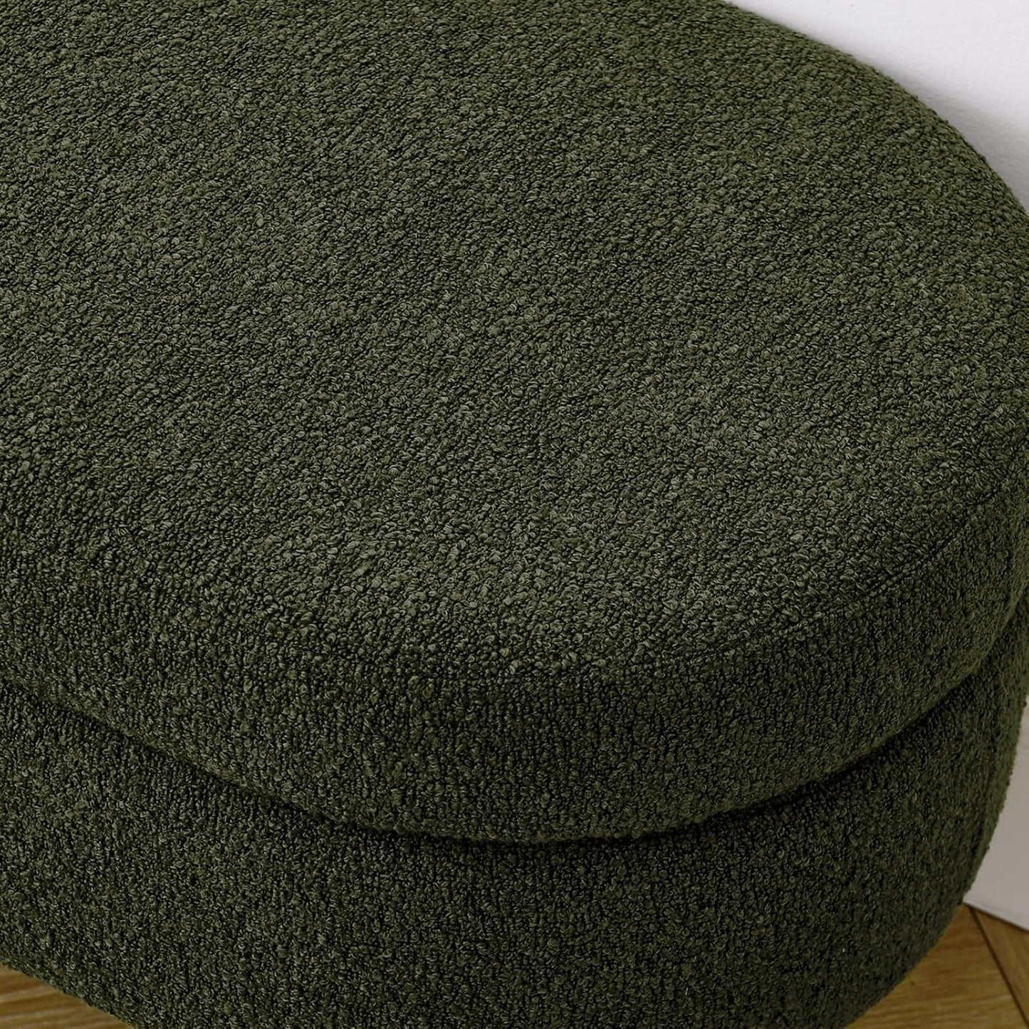 Furnimart 43.5" Queen Size Storage Bedroom Bench for End of Bed, Faux Linen Upholstered Storage Ottoman with Solid Wood Leg for Bedroom,Living Room, Entryway, Beige