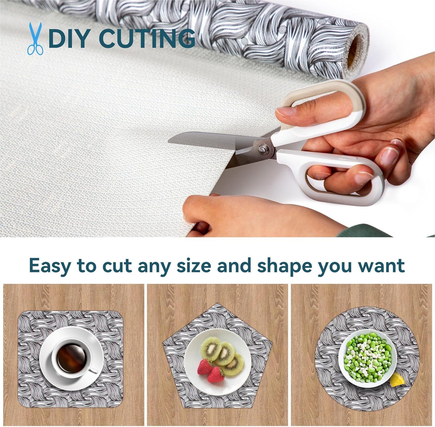 Shelf Liner Non Adhesive, 12 Inch x 50 Feet Cabinet Liners for Pantry Drawer Vanity, Drawer Liners Strong Grip Non Slip Waterproof, Shelf Liners for Kitchen Cabinets