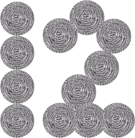 Stainless Steel Scrubber Scrubbing Scouring Pad Sponges Clean Pot Pan and Steel Wool for Kitchen Bathroom