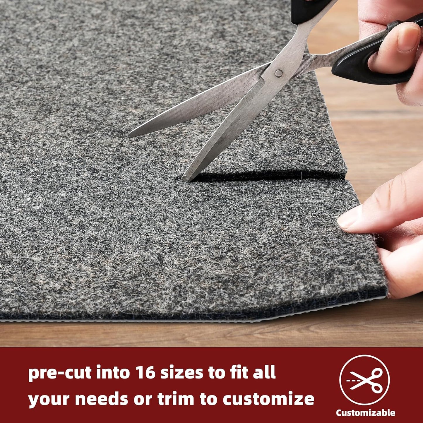 BAGAIL Felt and Natural Rubber Backing Rug Pads 1/8” Thick, 2.5 x 9.5 Ft Non Slip Rug Gripper Keep Rugs in Place, Under Area Rug Protective Cushioned Pads, Carpet Runners, Hardwood Floors Protection