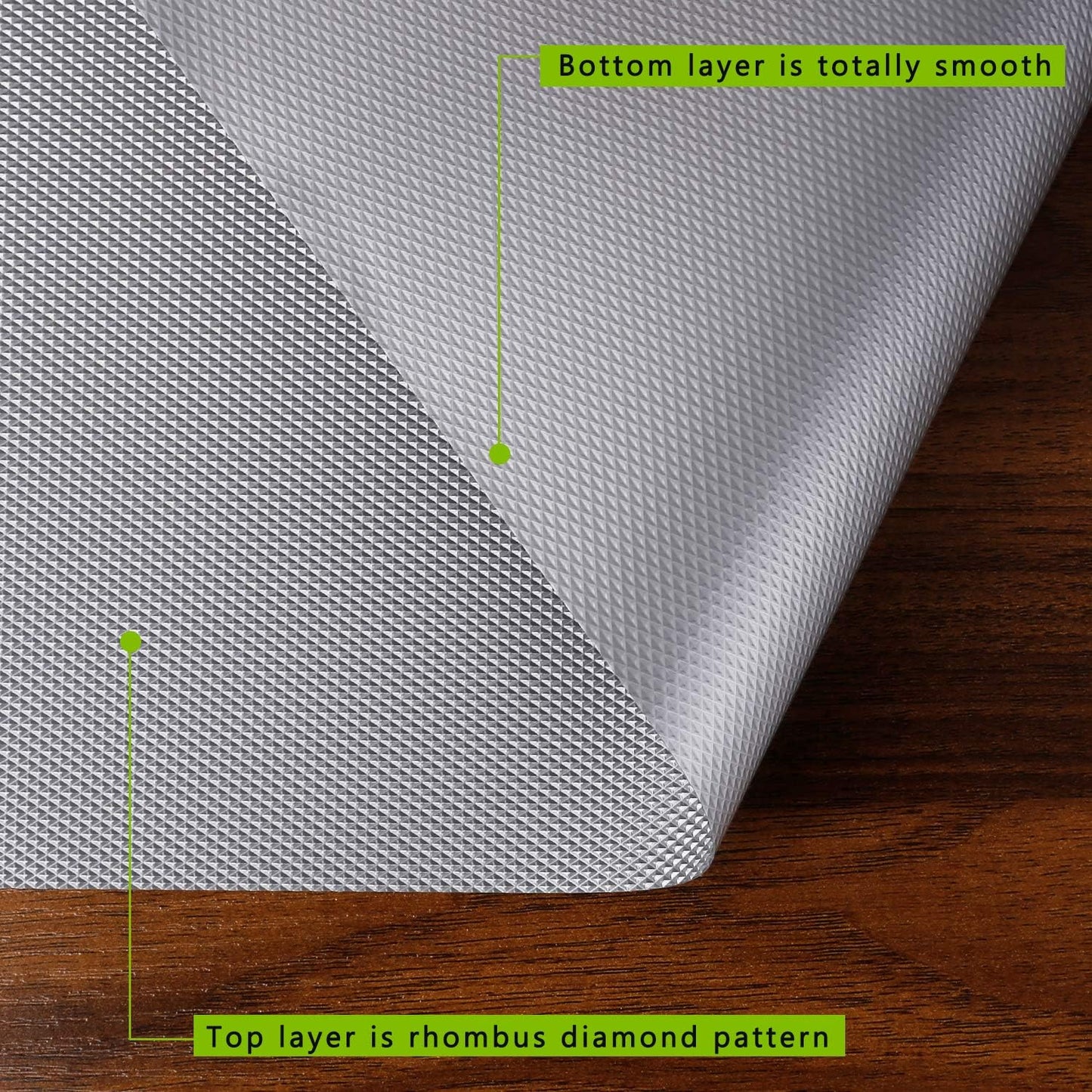 HooTown Shelf Liners Kitchen Cabinet Drawer Mats 11.8 Inch Wide x 59 inches Long, Non Adhesive EVA Plastic Washable Waterproof Pads for Refrigerator, Freezer, Fridge, Pantry Closet, Cupboard, Gray