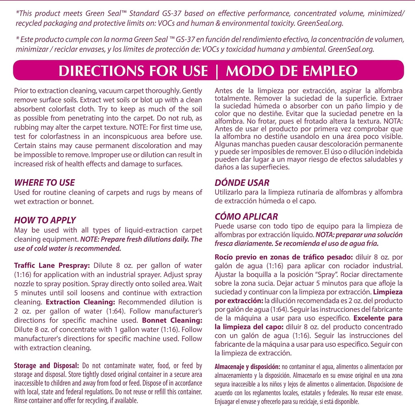 OdoBan Professional Series Cleaning 3-in-1 Carpet Cleaner Concentrate, Made in the USA, Set of 4, 1 Gallon Each