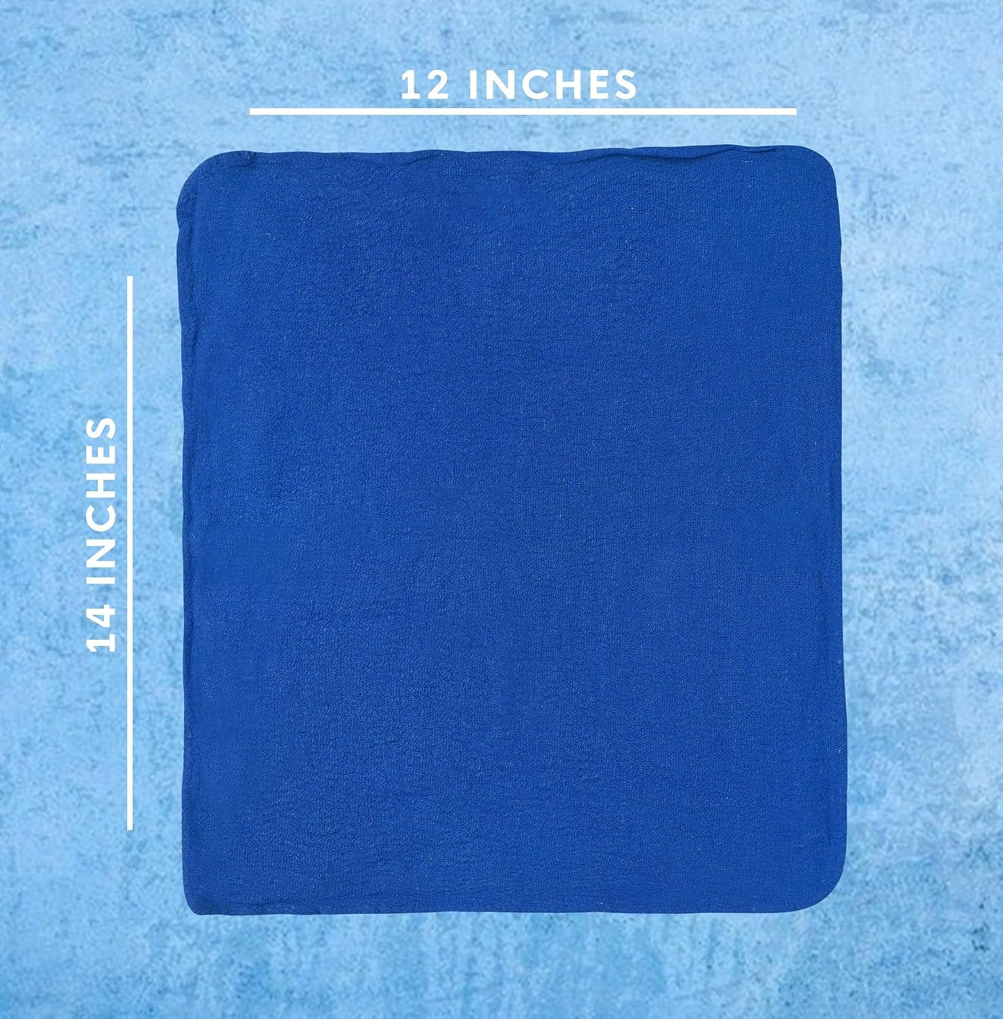 Cotton Shop Towels - Pack of 50 Cleaning Rags 12'' x 14'' - Super Soft and Absorbent Shop Rags for House - Multipurpose Cleaning Towels for Automobiles, Industries, Garage