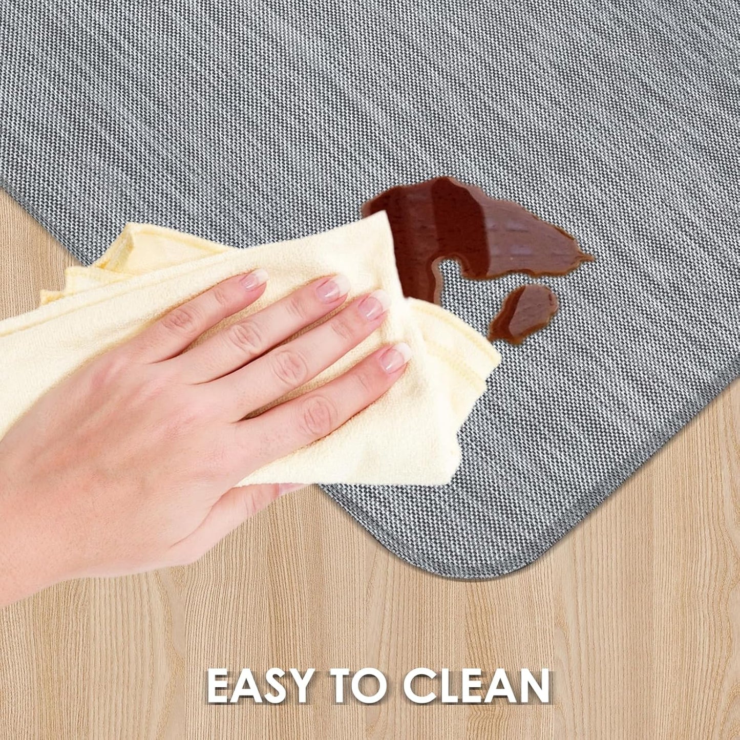 Kuyal Office Chair Mat for Hardwood Floor, 36" x 48" Heavy Duty Desk Chair Mat for Office & Home, Anti Slip, Non-Curve Computer Chair Protector Mat, Light Gray