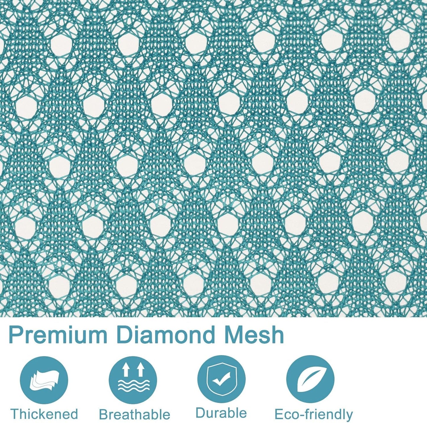 Polecasa Heavy Duty Diamond Large Mesh Laundry Bag with ID Tag and Locking Drawstring Closure - 24 x 36 inches - Laundry Hamper Liner, Washable Laundry Bags for Travel, Sports, Dorms (Aqua)