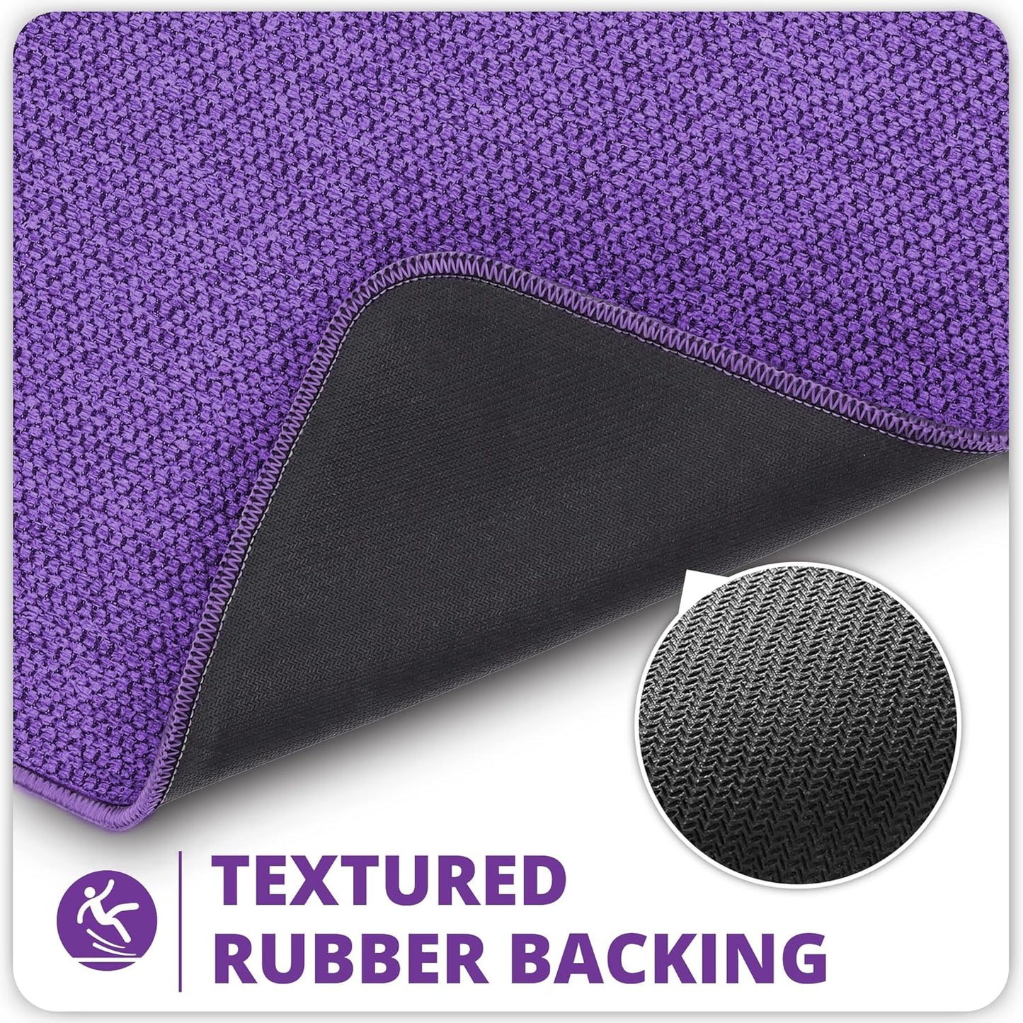 Bath Mat,Ultra Thin Bathroom Rugs,Rubber Bath Mats for Bathroom,No Slip Bath Rugs,Quick Dry,Machine Washable,Low Pile,Absorbent,Shower Outside,Sink,Home Decor Accessories.Purple,1'8"x2'8"(20x32inch)