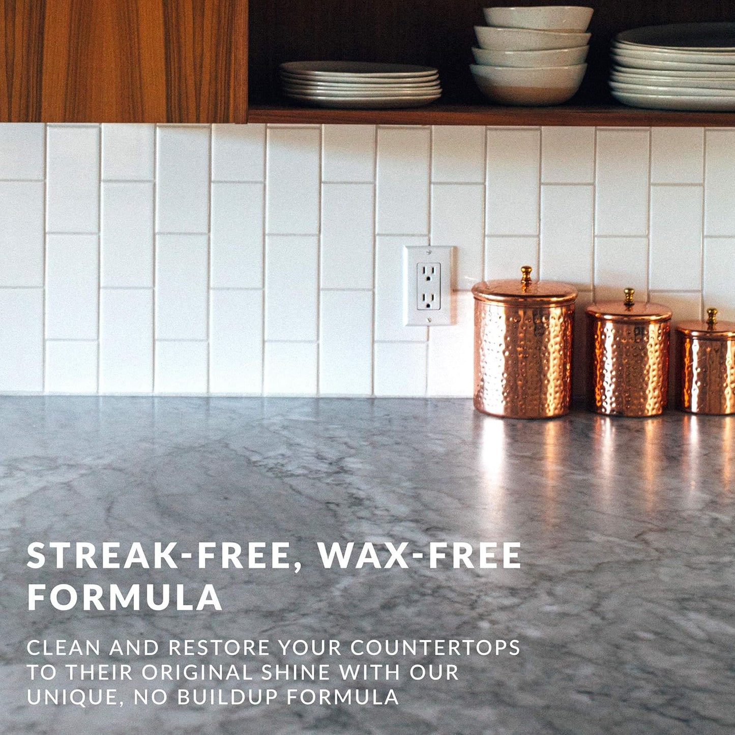 HOPE'S Countertop Restoration Polish, Streak-Free Kitchen Counter Cleaner, No Buildup on Countertops, Quartz, Marble, Corian, Composite, and Granite Polish, 8 Fl Oz, Pack of 3