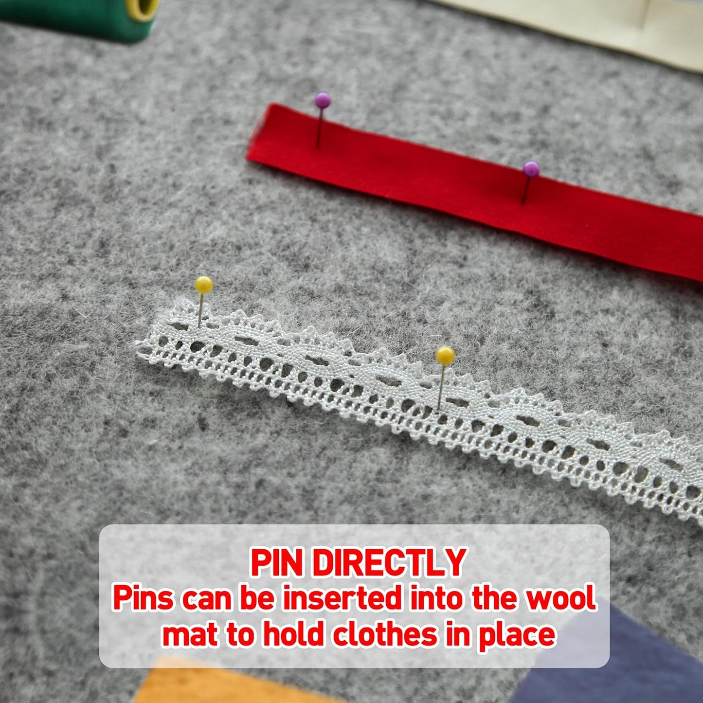 ZOMONETI 24" x 18" + 10" x 10" Wool Pressing Mat 100% New Zealand Felted Wool Ironing Mat Pad Blanket for Quilter, Sewing, Quilting Supplies and Notions