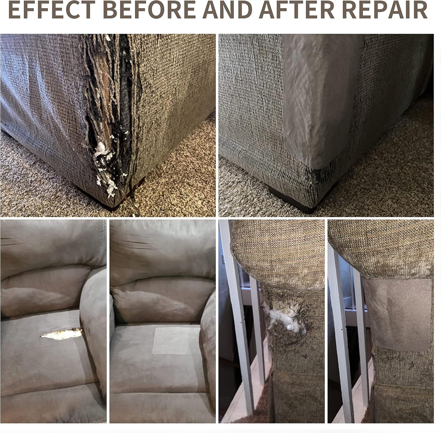 Fine Linen Repair Patches, Self-Adhesive Linen Fabric Patches, 12X40 inch Extra Size, Multi Color, Can be Used for Linen Sofa Repair and Linen Clothes Repair (12" x 40", Off White)