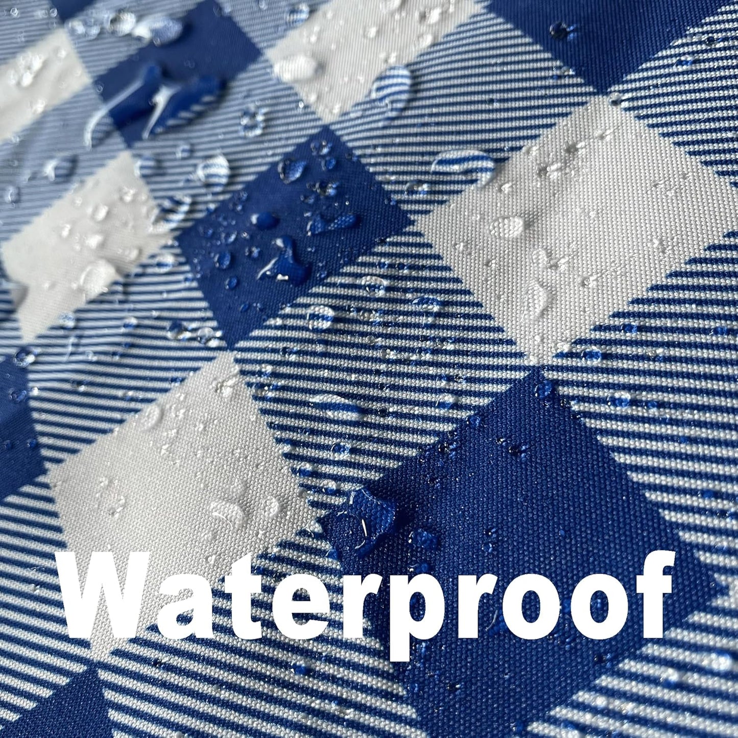 Waterproof Plaid Tablecloth Fabric - Round 58 Inch Classic Gingham Checker Table Cloth for Indoor/Outdoor Use - Buffalo Table Cover for Picnics, BBQs, and Parties