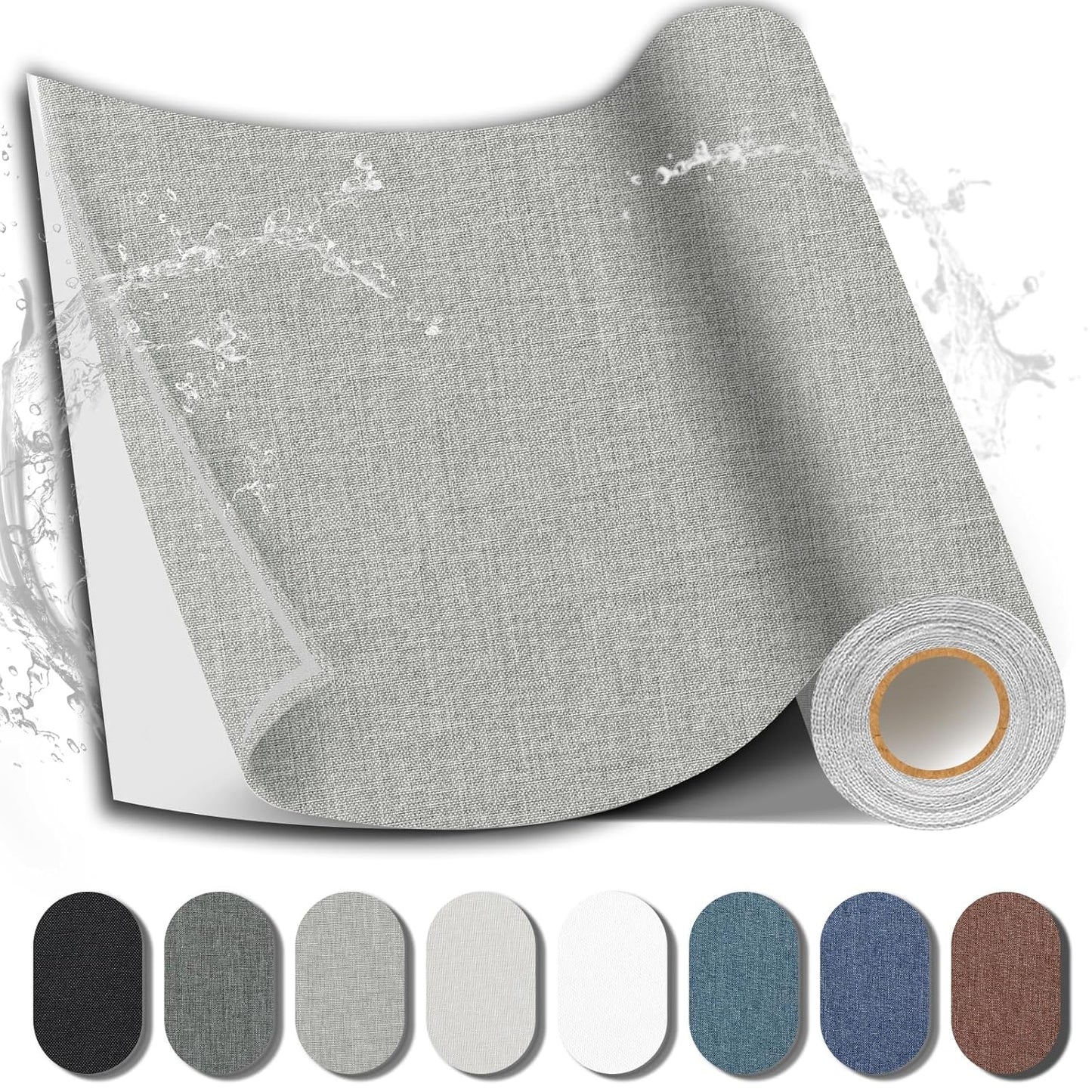 Fabric Repair Patch, 17X79 Inch Fabric Large Repair Tape, Self-Adhesive Patches for Furniture, Sofa, Car Interior, Shoes, Hand Bag, Clothing (Grey, 17X79 Inch)