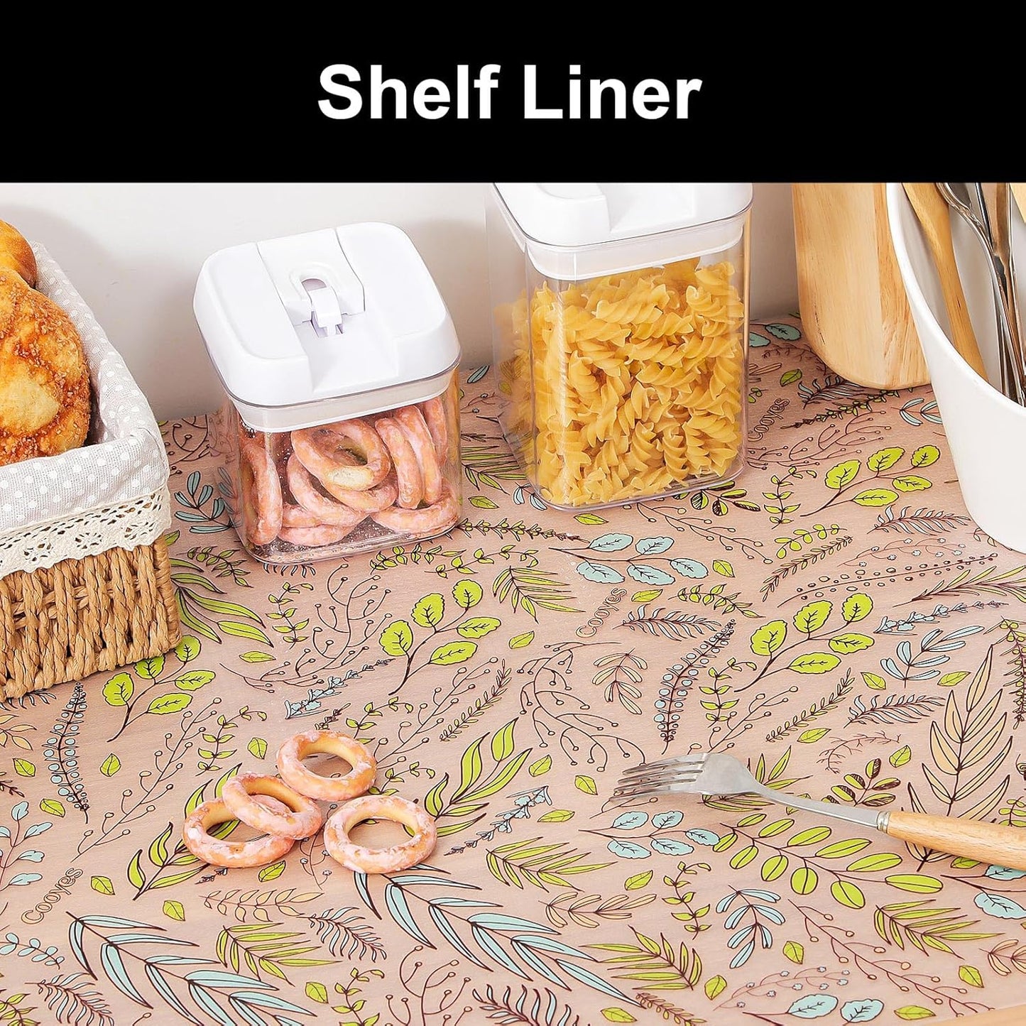 Cooyes Shelf Liners for Kitchen Cabinets, Refrigerator Liners Waterproof & Oil-Proof Kitchen Cupboard Liner Drawer Mats EVA Material Non Adhesive Fridge Liner for Shelves