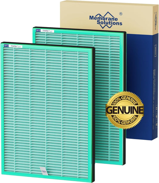 Membrane Solutions MSA3/MSA3S Genuine Pet Odor Removal Air Purifier Filter Replacement 2 Pack, Upgraded 4-in-1 H13 True HEPA Filter with OdallerPure Technology