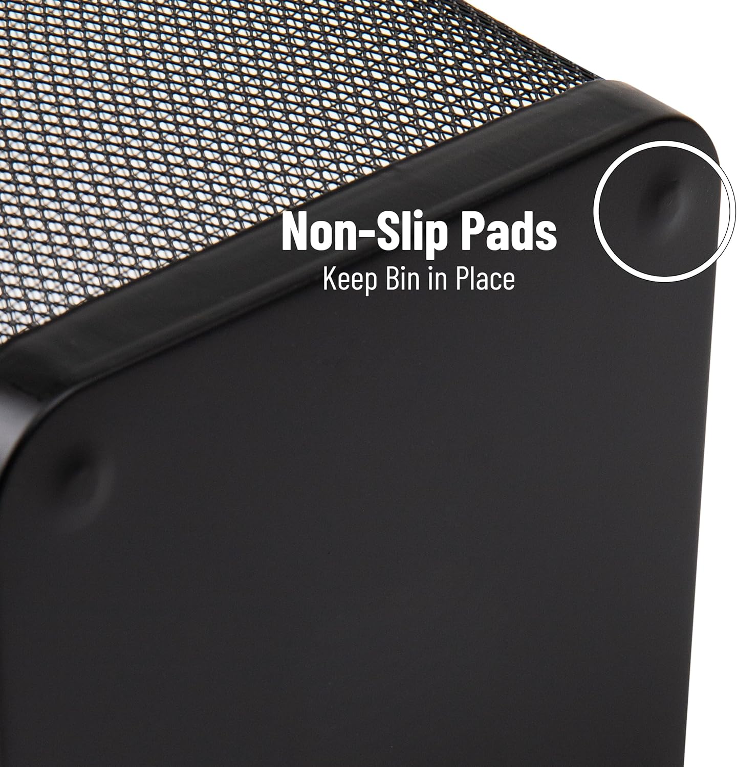 Mind Reader Mesh Trash Can, Waste Paper Basket, Square, Office, Metal Mesh, Set of 2, Black