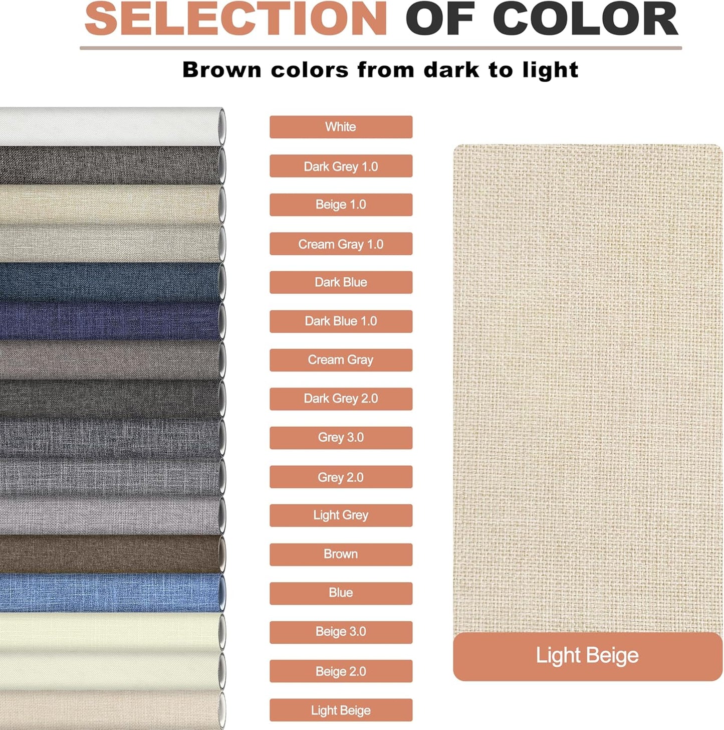 KING MOUNTAIN Coarse Linen Fabric Patches, Self-Adhesive, 12x40 Inch, Multi Color, For Sofa & Clothes Repair