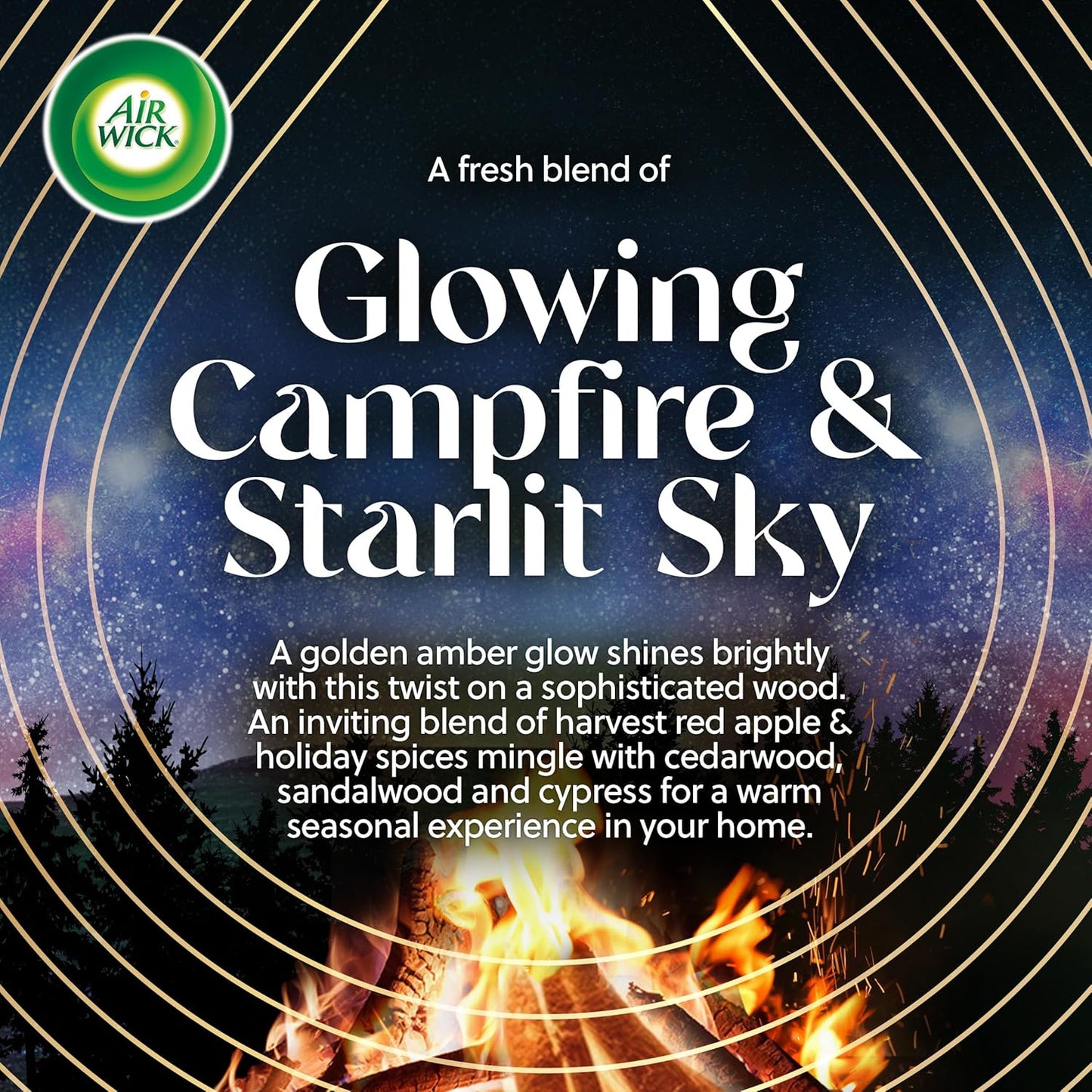 Air Wick Plug In Vibrant Scented Oils Refills, Campfire & Starlit Sky, 5 ct (Pack of 5)