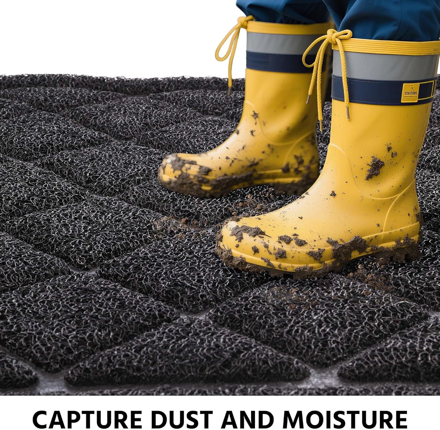 Front Door Mat Indoor Outdoor Entrance, 30" x 36" Heavy Duty All-Season All-Weather Waterproof Doormat Trap Dirt and Moisture Easy Clean Low Profile Patio Porch Entryway Mat