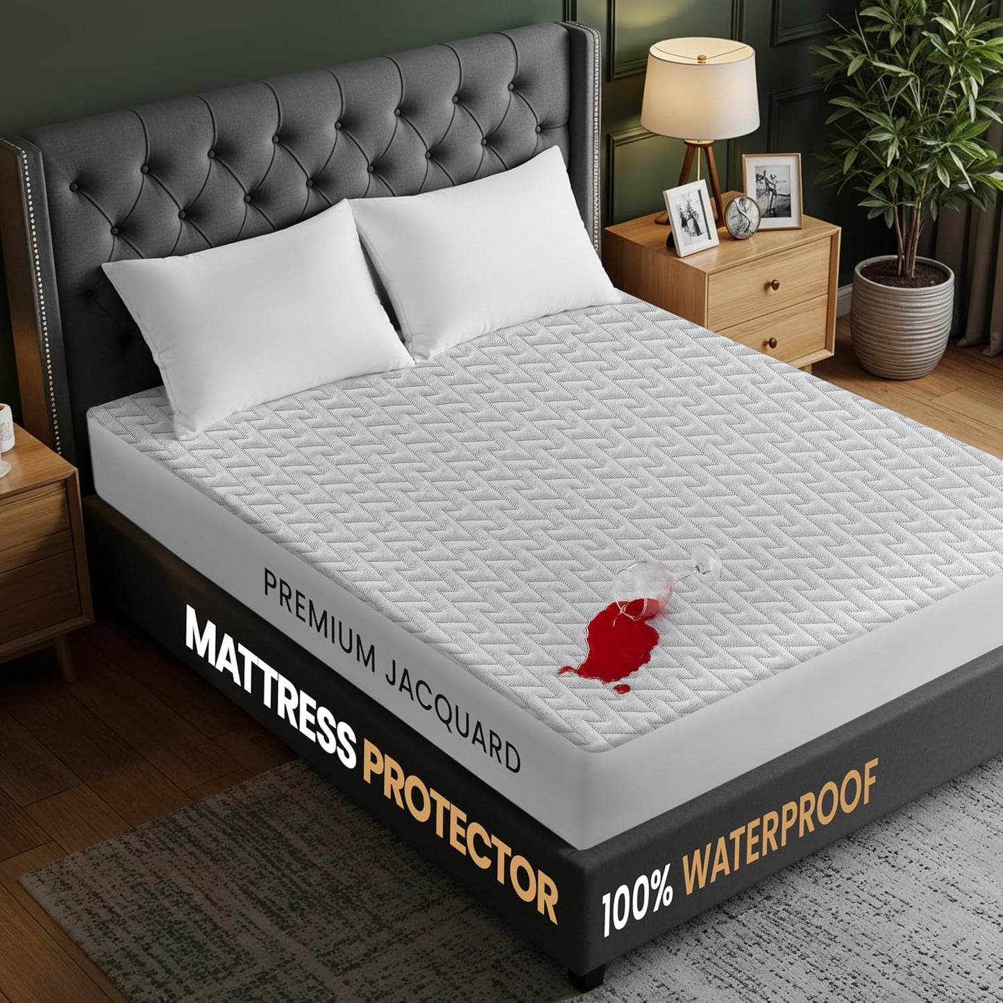 Utopia Bedding Waterproof Mattress Protector California King Size, Premium 3D Air Soft Fabric Mattress Cover, Fits 17 Inches Deep, Breathable, Fitted Style with Stretchable Pockets
