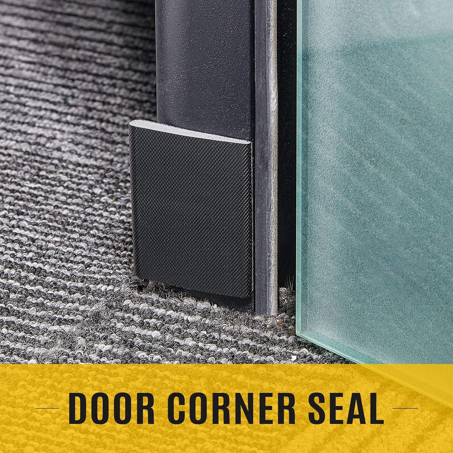 Zonon 32 Pieces Door Corner Seal Weatherstripping Exterior Door Frame Seal Draft Stopper Adhesive Corner Pads for Weather Stripping and Draft Protection (Black)